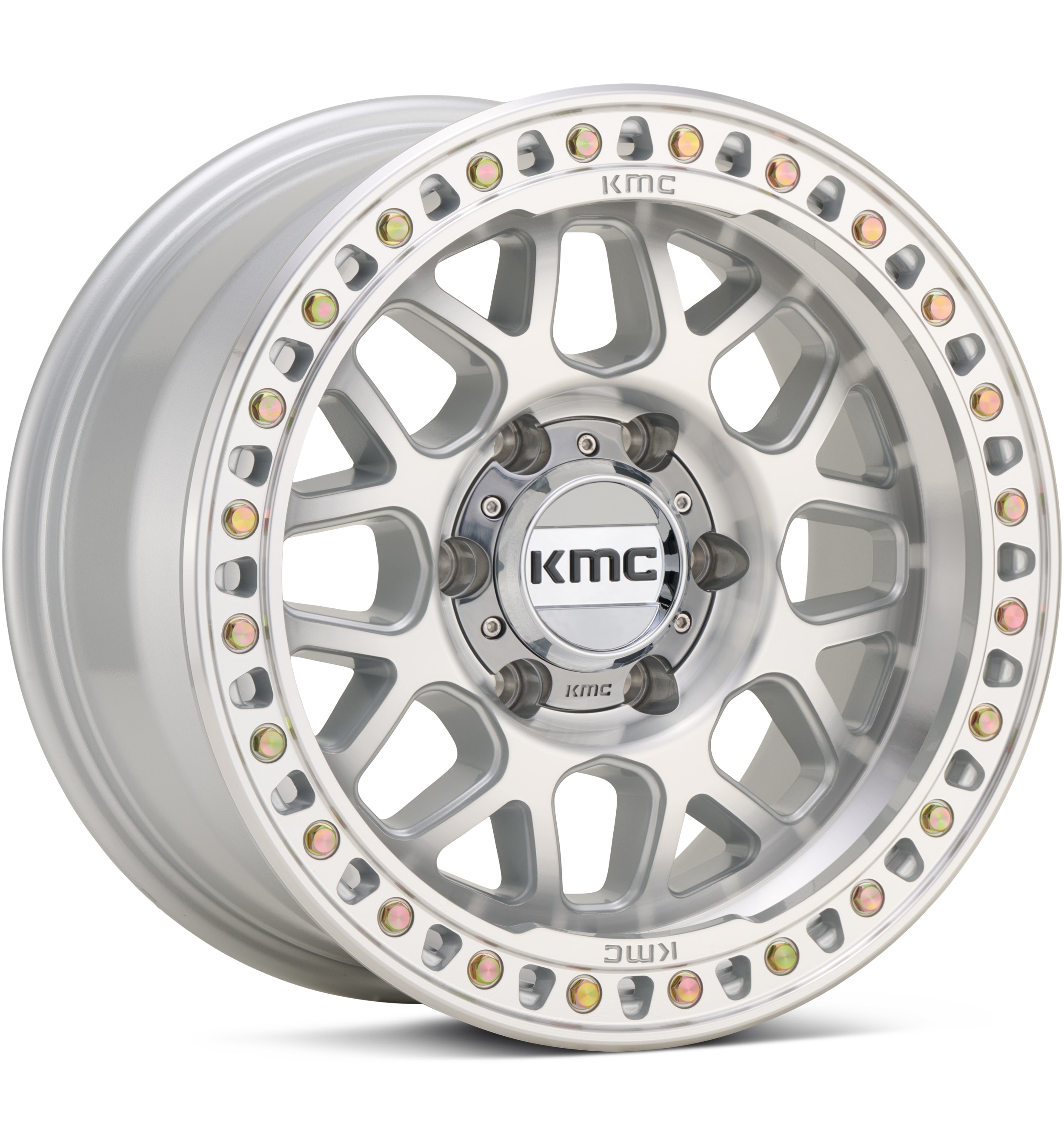 KMC KM549 GRS Gloss Silver Machined w/Clear Wheels 17 In 17x9 +18 KM54979087418