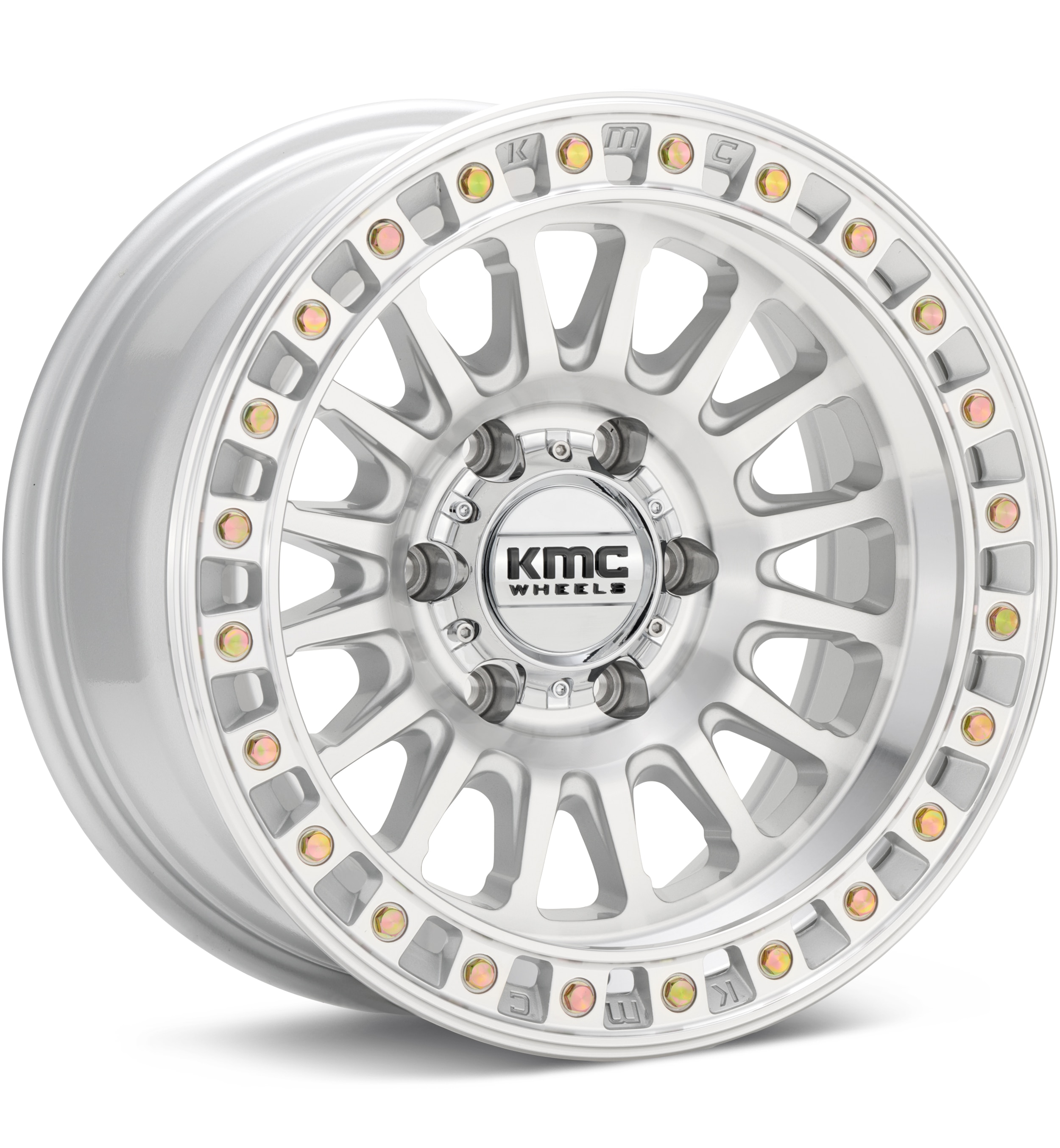 KMC KM552 IMS Gloss Silver Machined w/Clear Wheels 18 In 18x9 0 KM552SD18908800