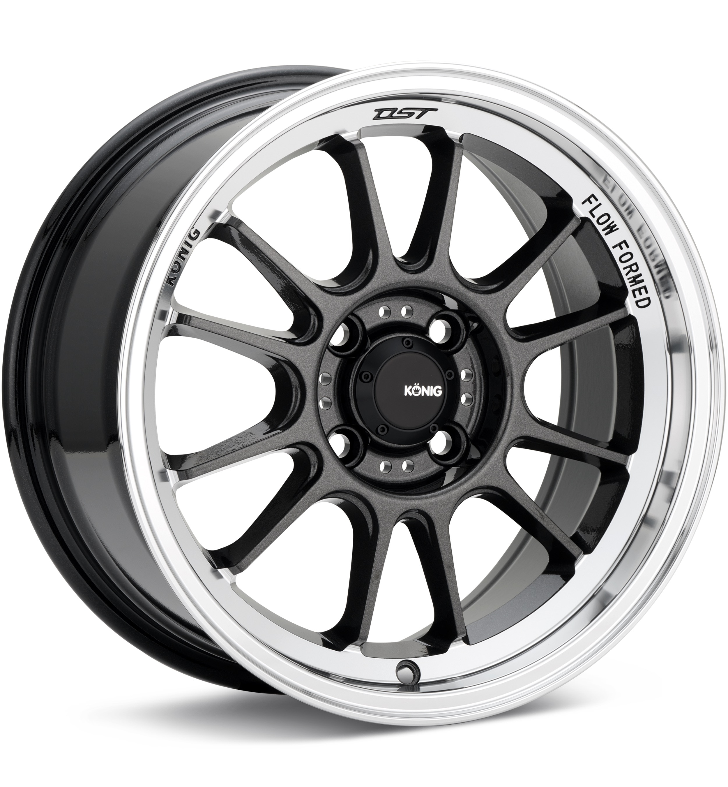 Konig Hypergram Metallic Carbon w/Machined Lip Wheels 18 In 18x10.5 +25