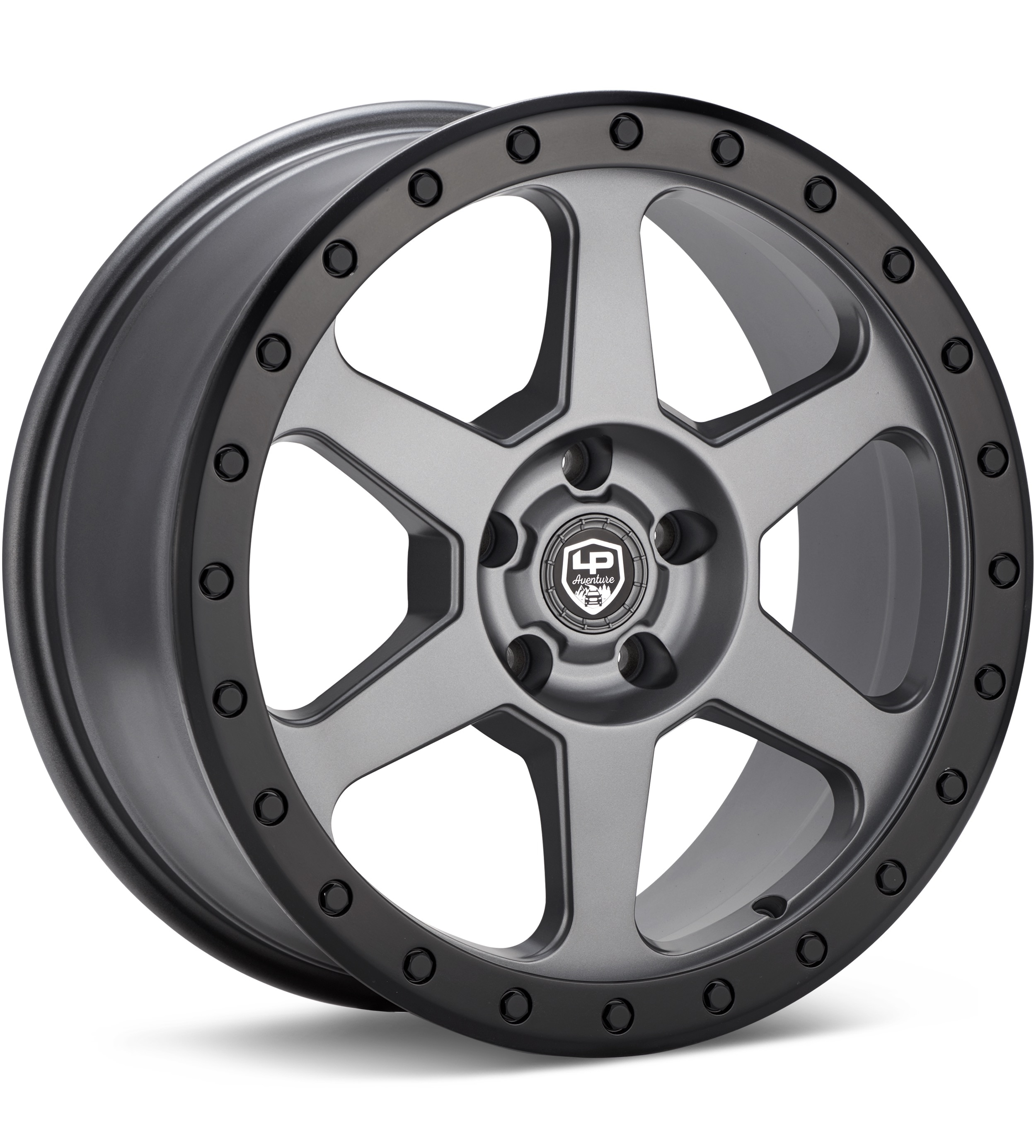 LP Aventure LP3-20 Grey w/Black Ring Wheels 17 In 17x8 +20