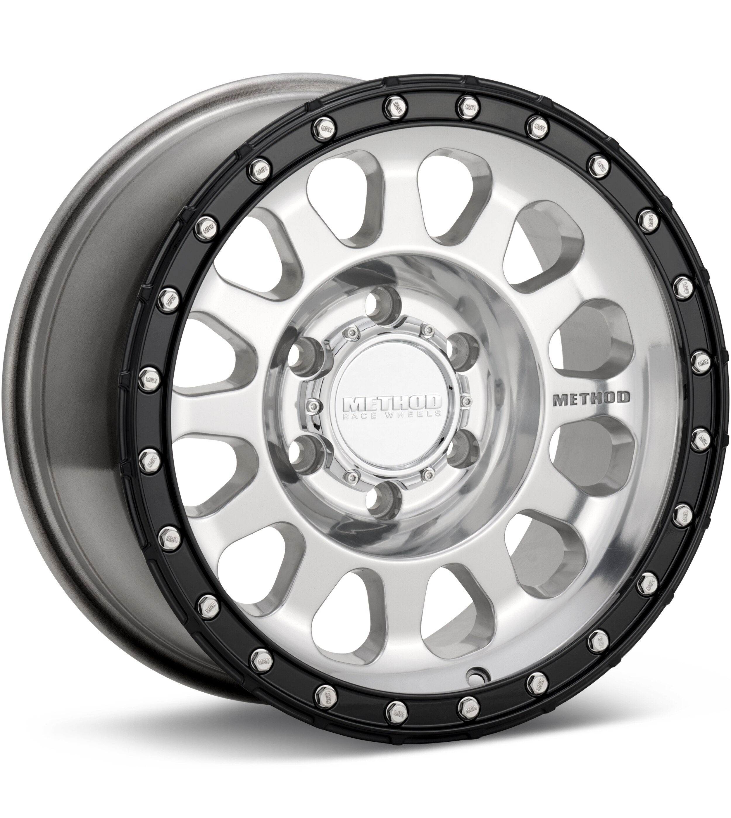 Method MR315 Polished w/Gloss Black Lip Wheels 17 In 17x8.5 +25 MR315785801725