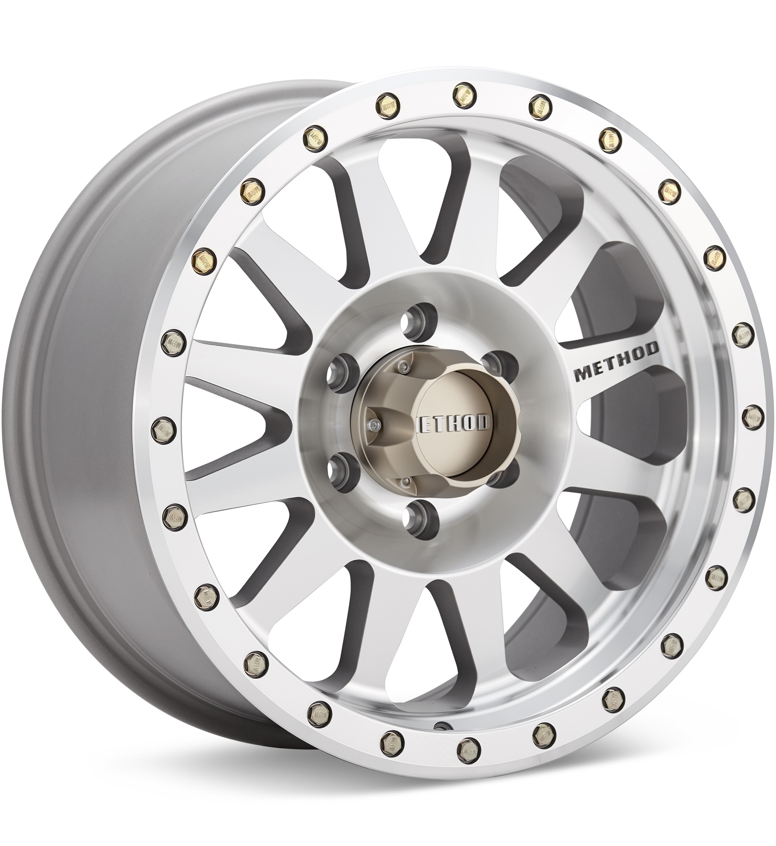 Method MR304 Double Standard Silver Machined w/Clearcoat Wheels 20 In 20x10 -18