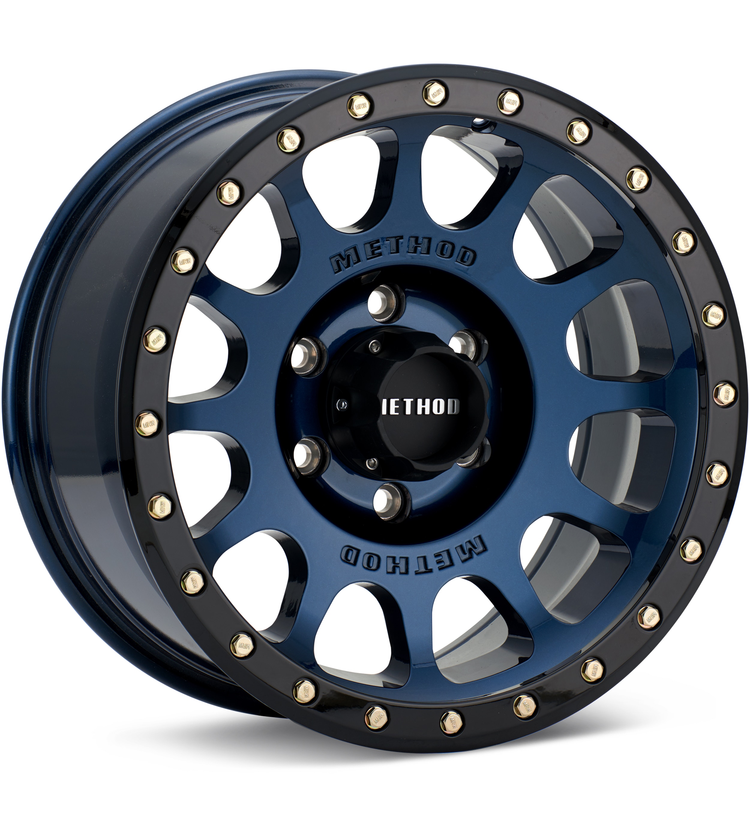 Method MR305 NV Bahia Blue w/Gloss Black Lip Wheels 16 In 16x8 0