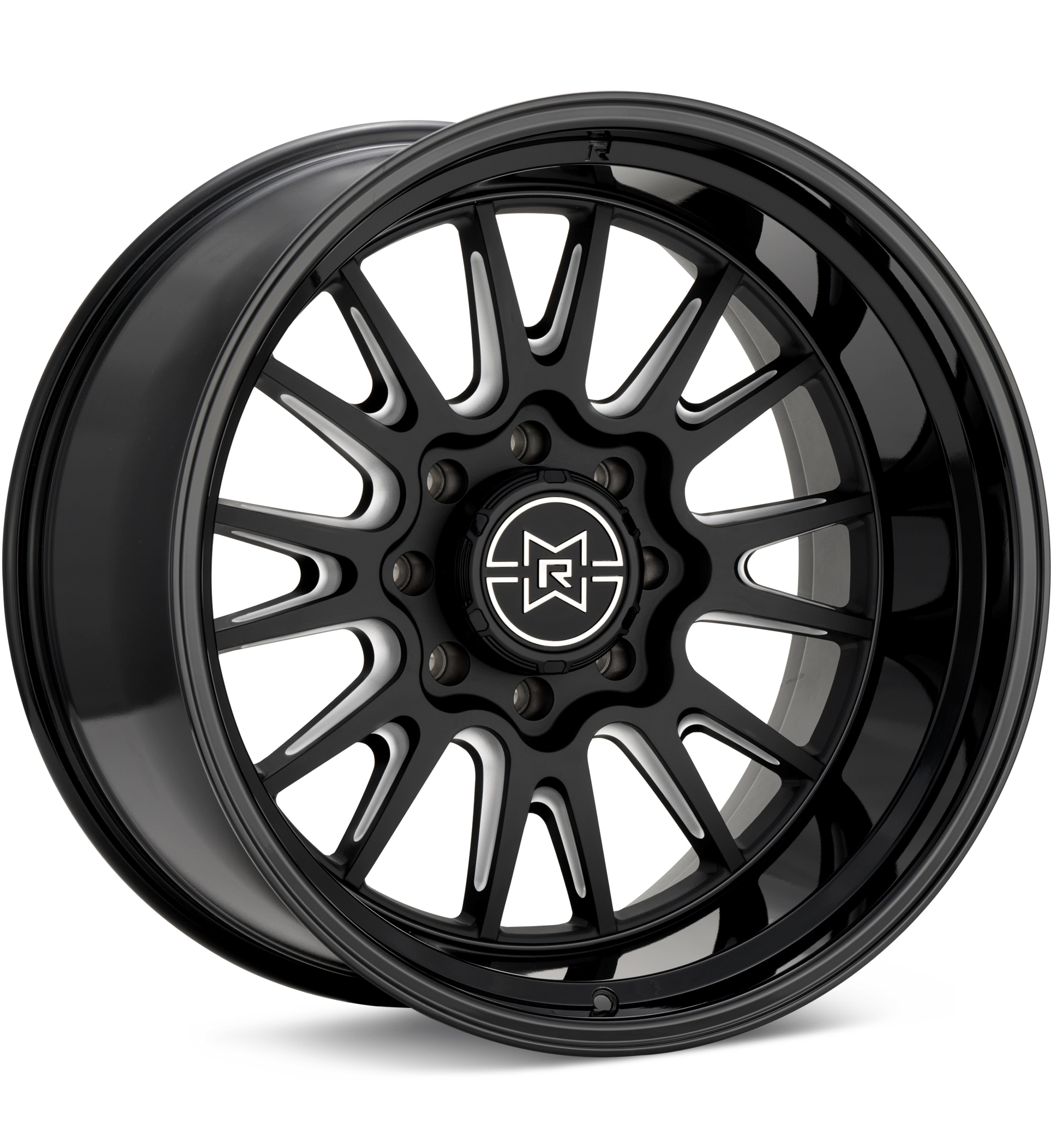 Method MR802 8-Lug Double Black w/Milled Spokes Wheels 20 In 20x9 0