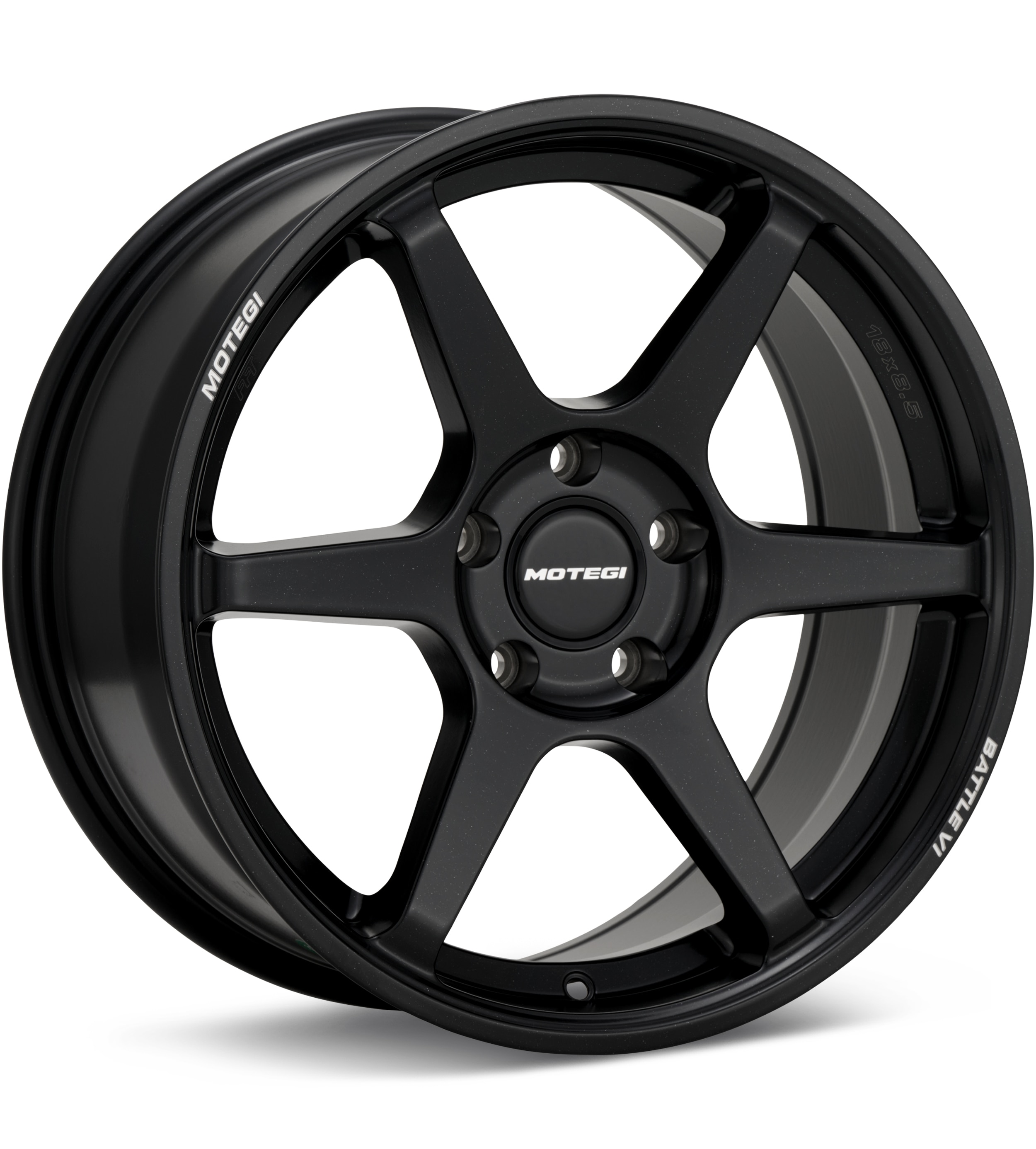 MOTEGI RACING MR160 Battle VI Matte Blackbird Metallic Wheels 18 In 18x8.5 +35 MR160MX18851235