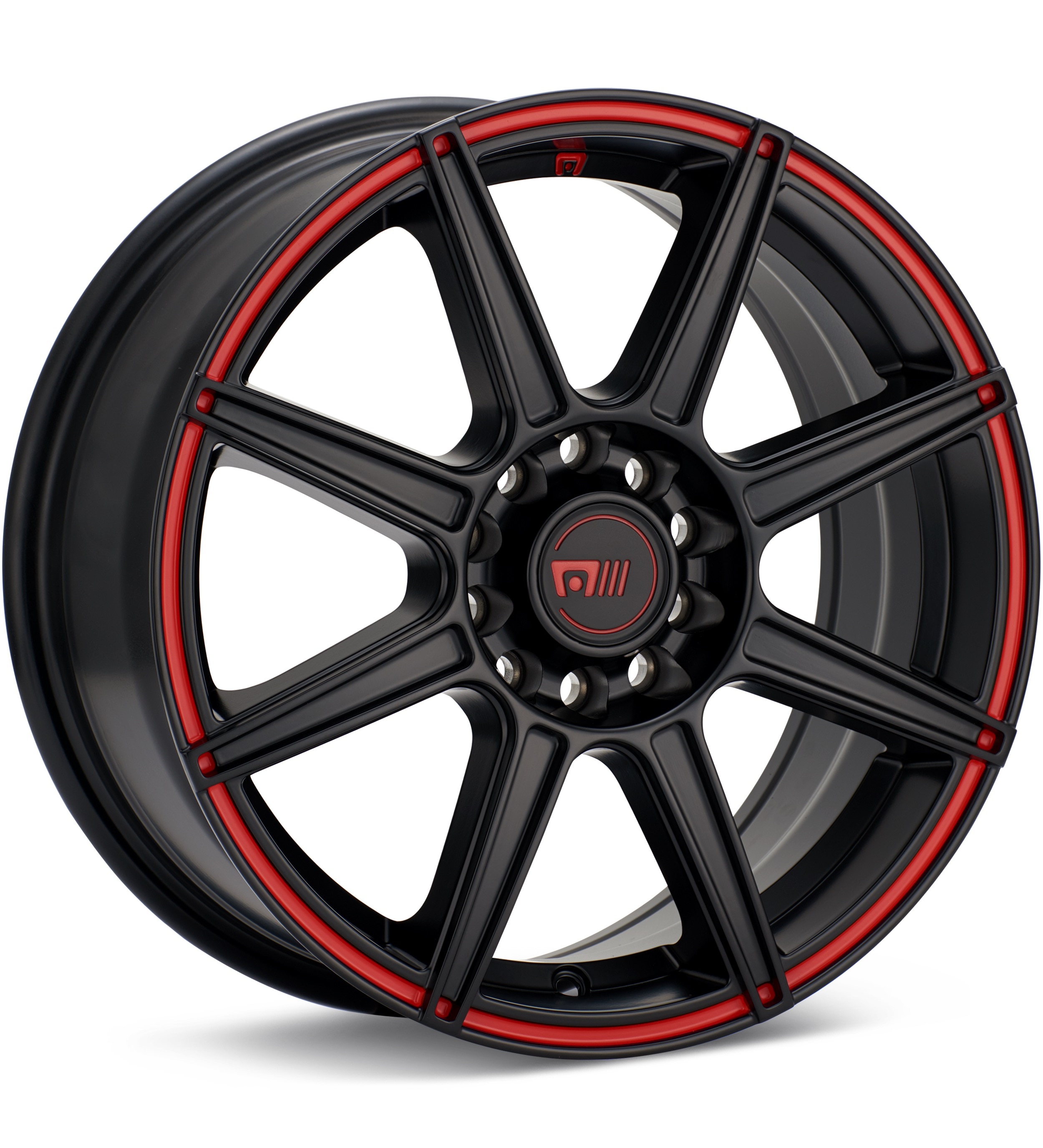 MOTEGI RACING MR142 CS8 Black w/Red Stripe Wheels 16 In 16x7 +40