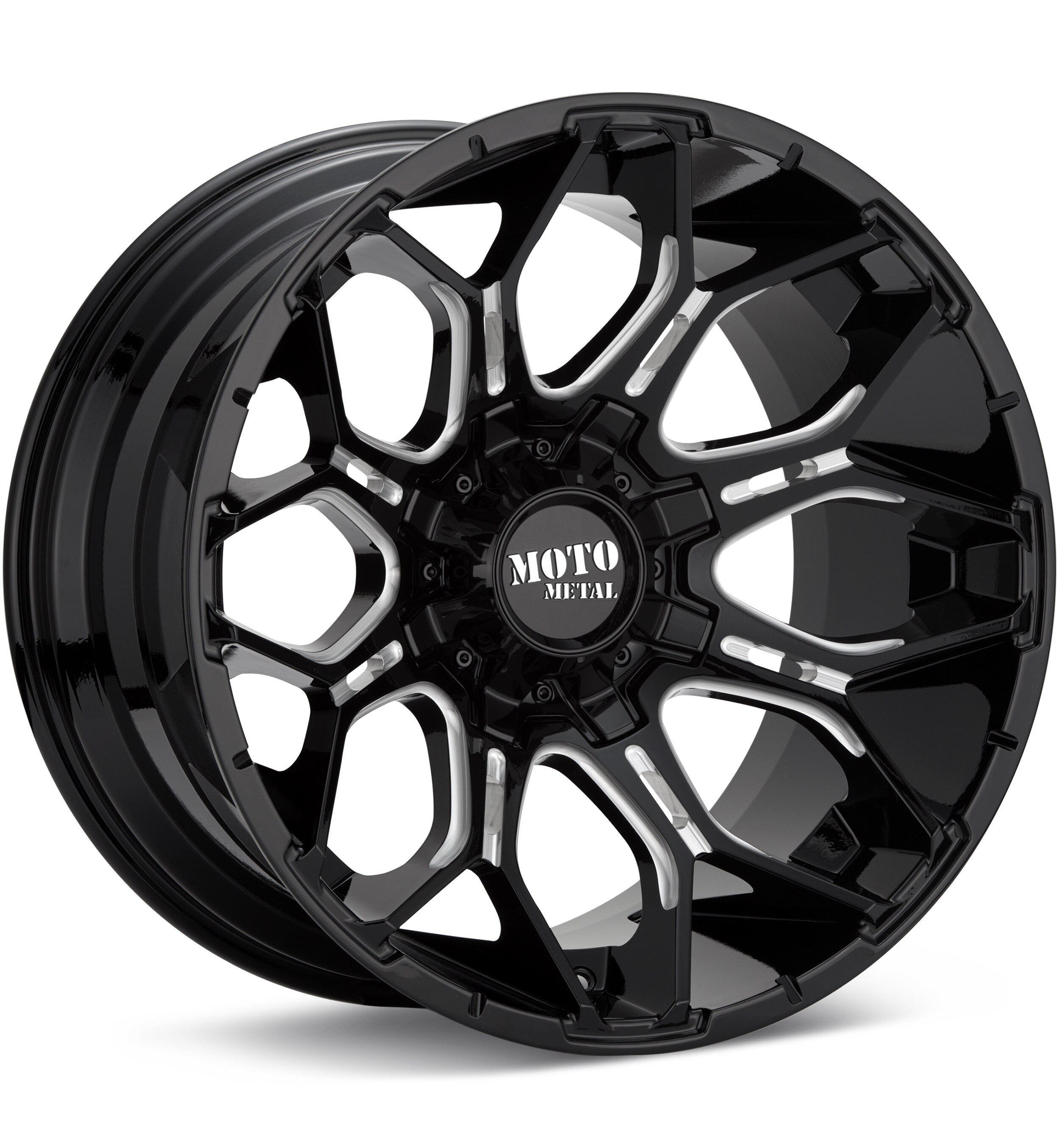 MOTO METAL MO808 Sniper Gloss Black w/Milled Accent Wheels 20 In 20x9 00