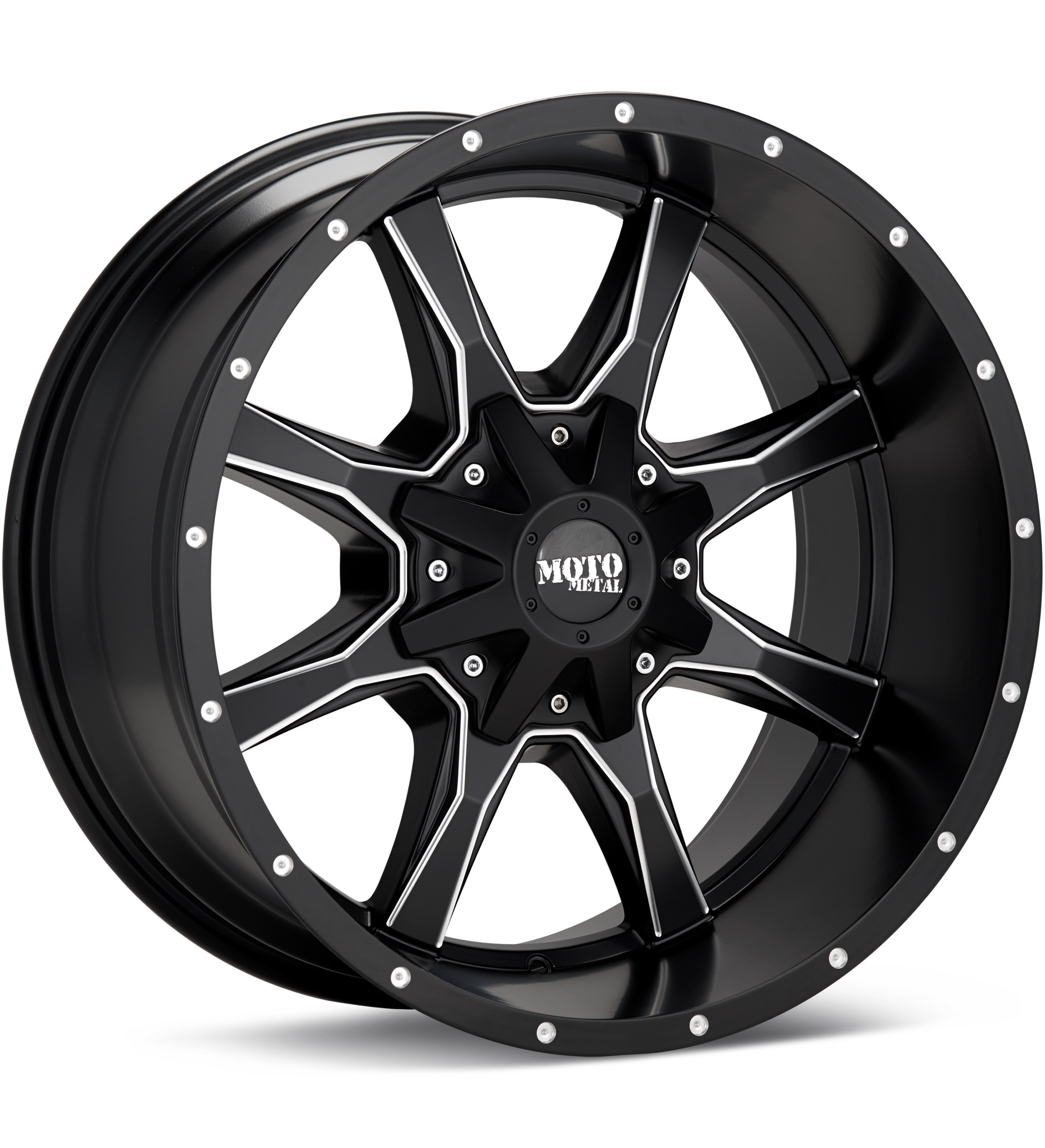 MOTO METAL MO970 Black w/Spot Milling Wheels 16 In 16x8 00