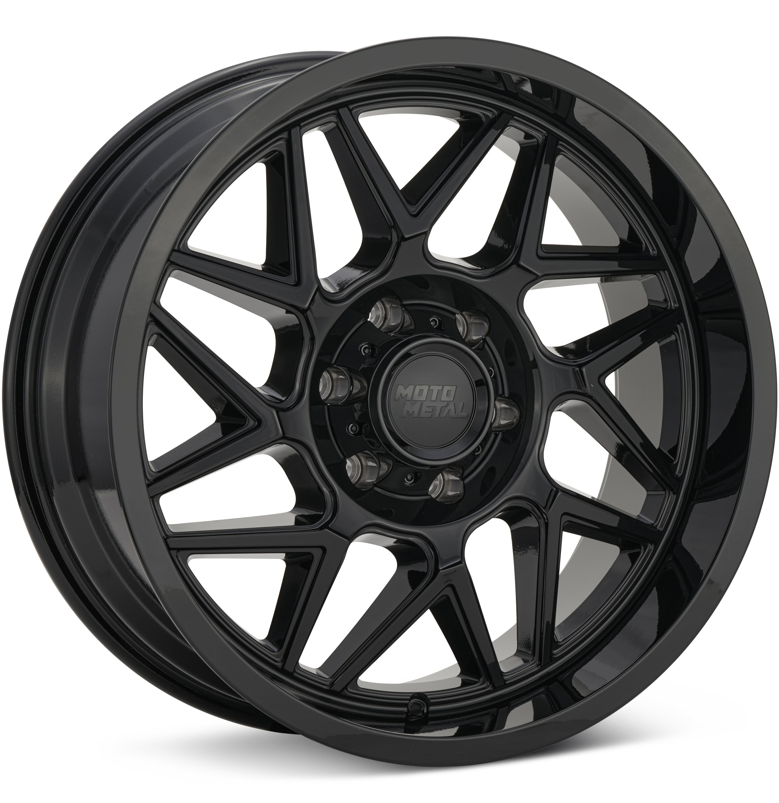 MOTO METAL MO812 Turbine Gloss Black Wheels 20 In 20x9 +01 MO812BX20908701