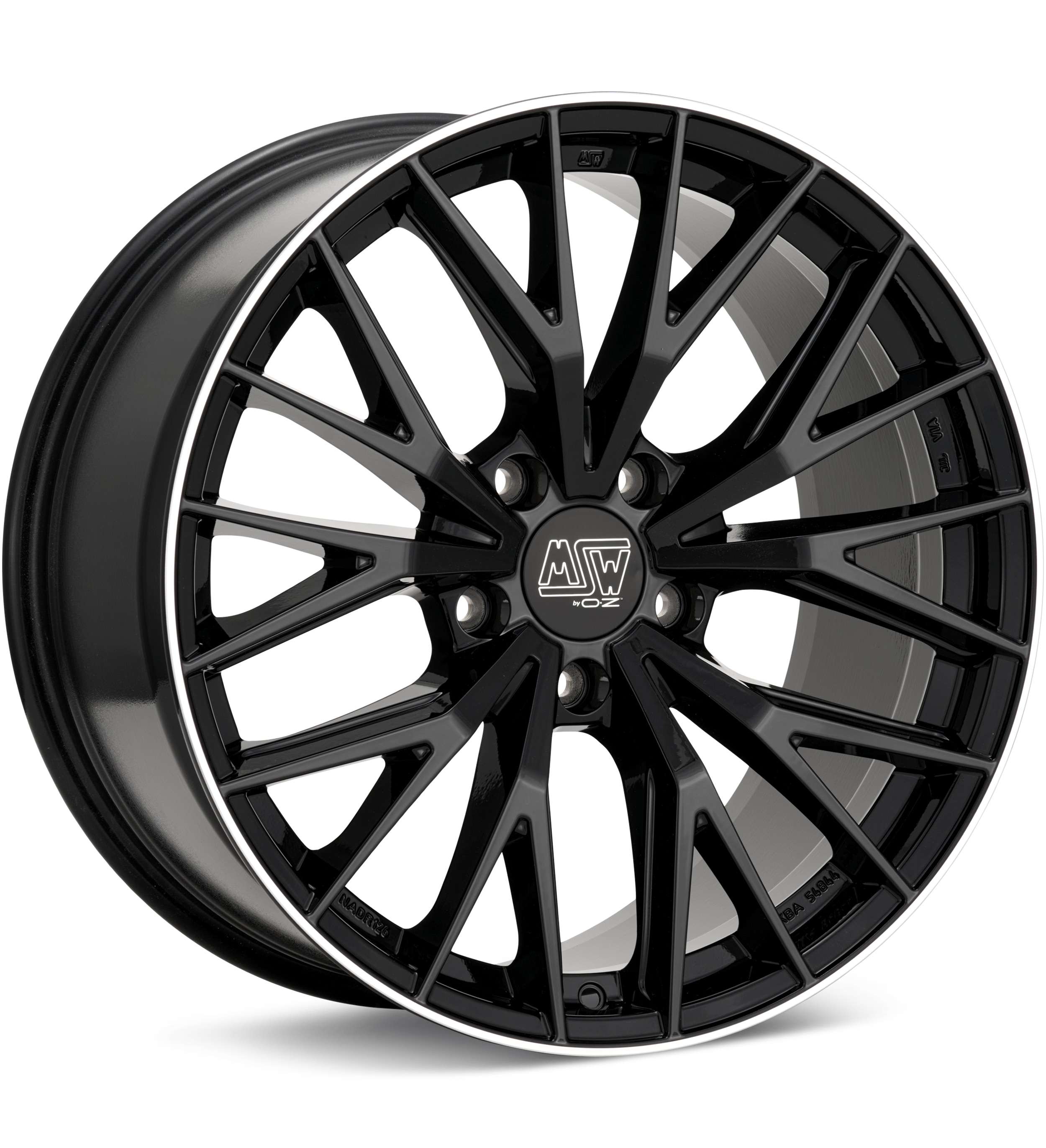 MSW Type 44 Gloss Black w/Machined Lip Wheels 20 In 20x7.5 +35 W19486500TGA