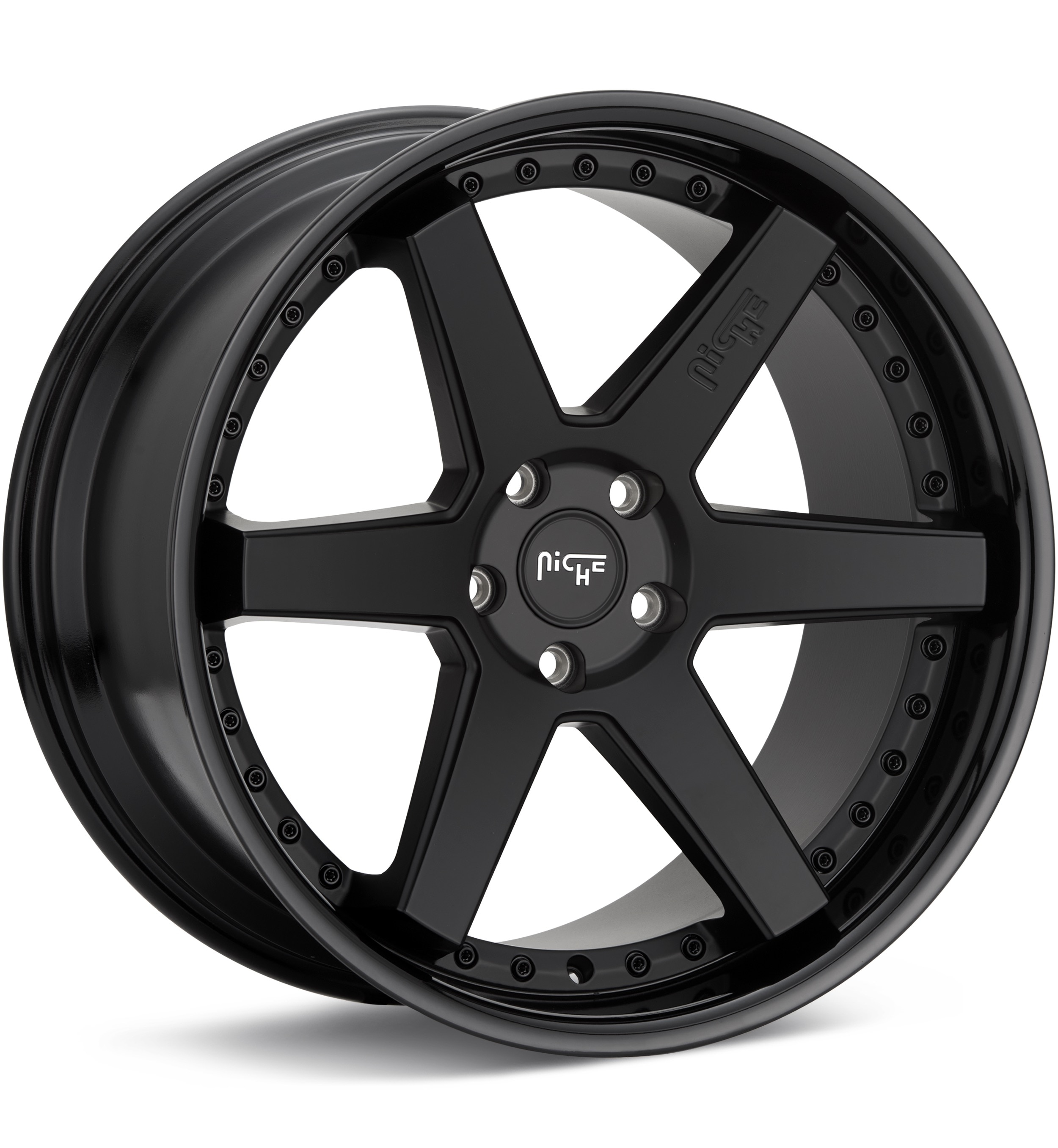 Niche Road Wheels Altair Black w/Gloss Black Lip Wheels 19 In 19x8.5 +35