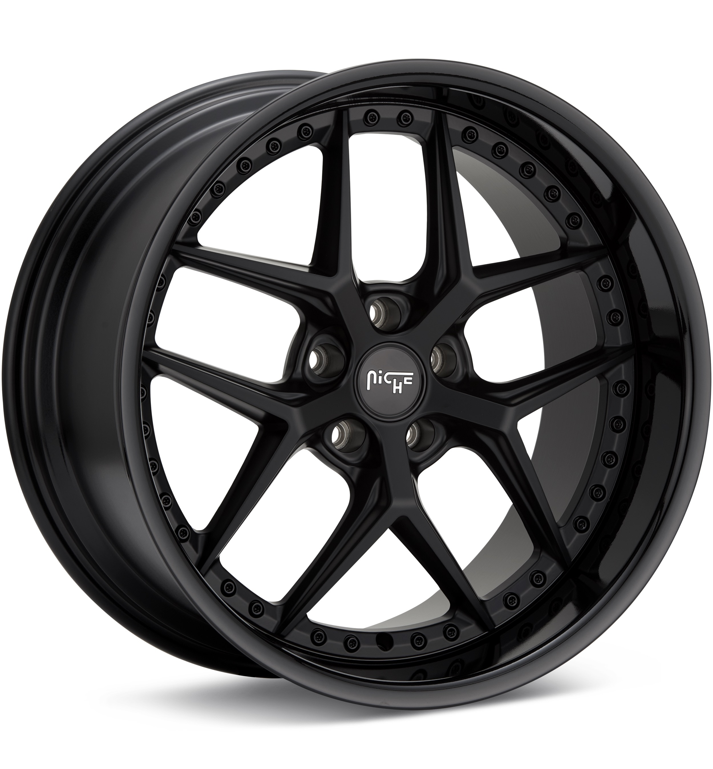 Niche Road Wheels Vice Black w/Gloss Black Lip Wheels 20 In 20x9 +35