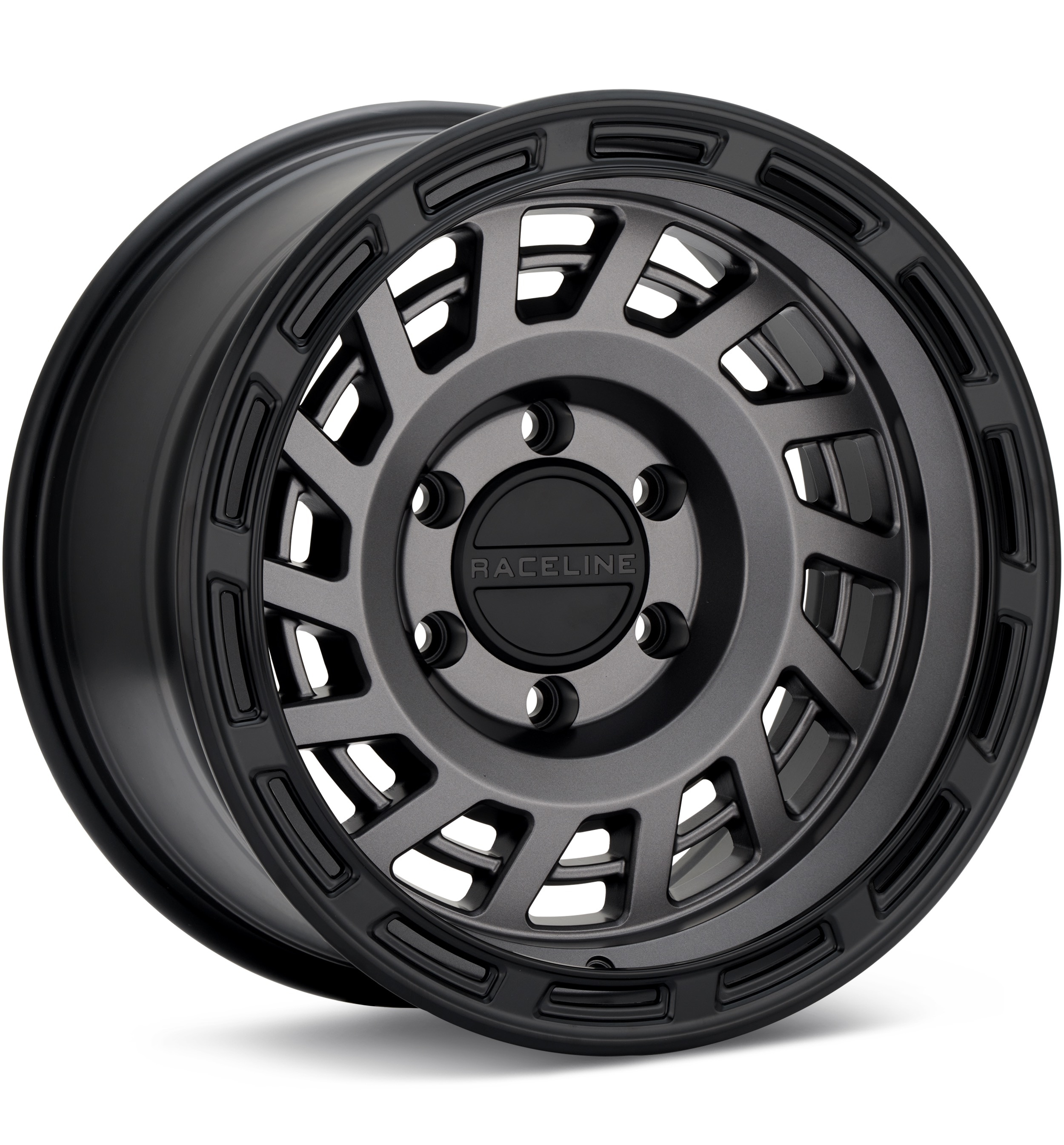 Raceline Halo Gunmetal w/Black Ring Wheels 17 In 17x8.5 00