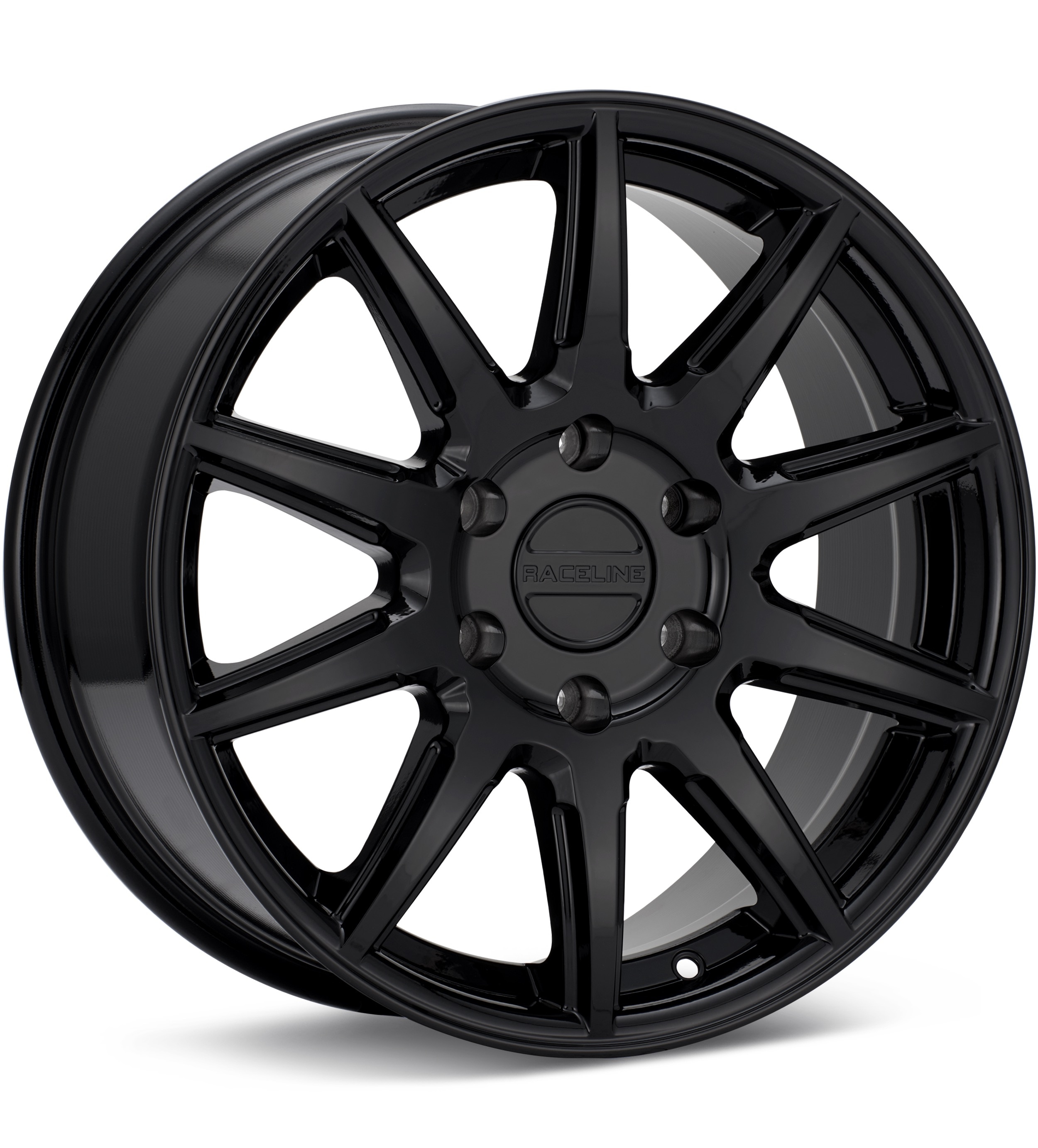 Raceline Spike Gloss Black Wheels 22 In 22x9.5 +15