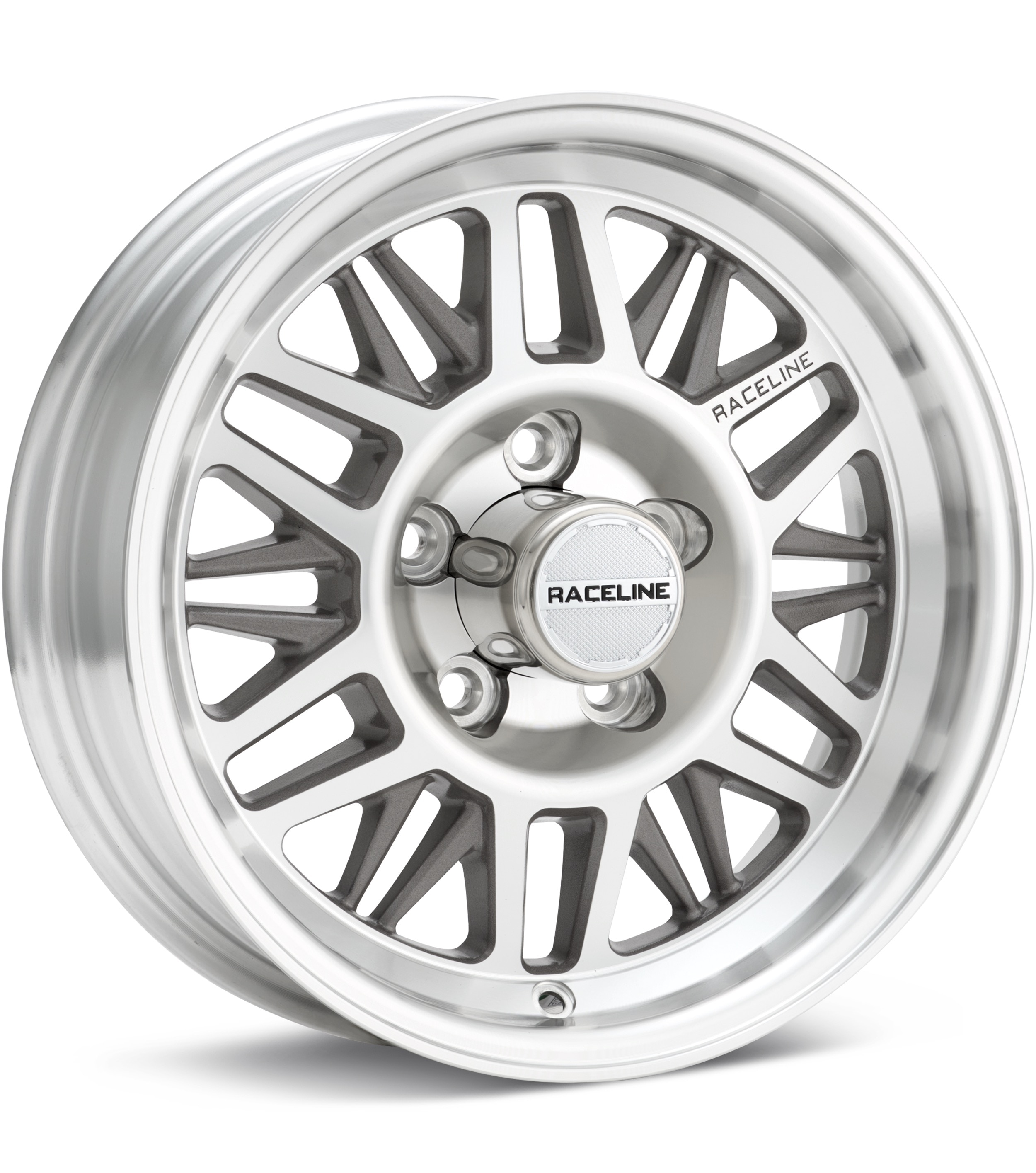 Raceline Trailer 451 Ryno Silver Machined w/Clearcoat Wheels 15 In 15x5 00