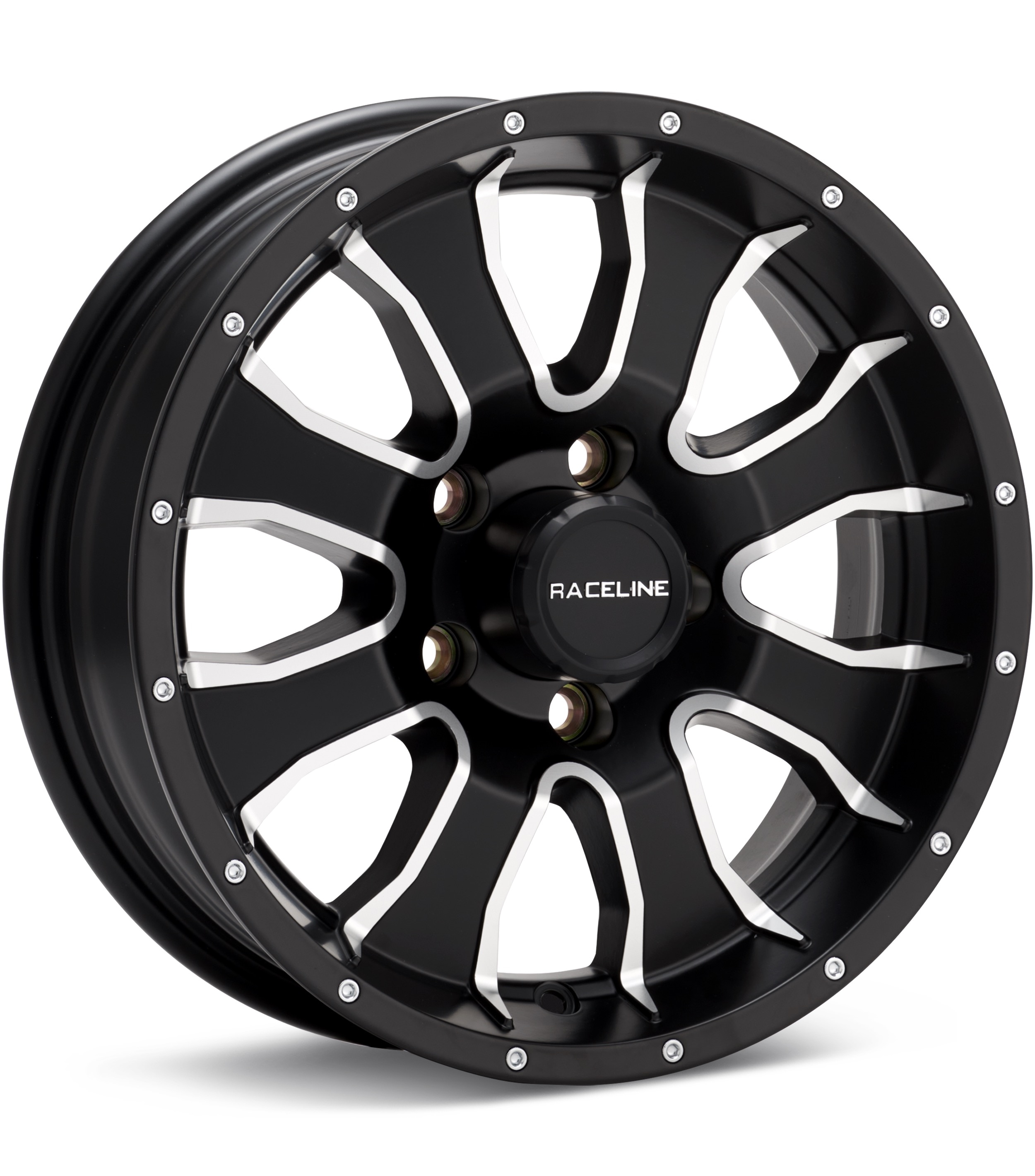 Raceline Trailer Mamba Machined w/Satin Black Accent Wheels 13 In 13x4.5 -3