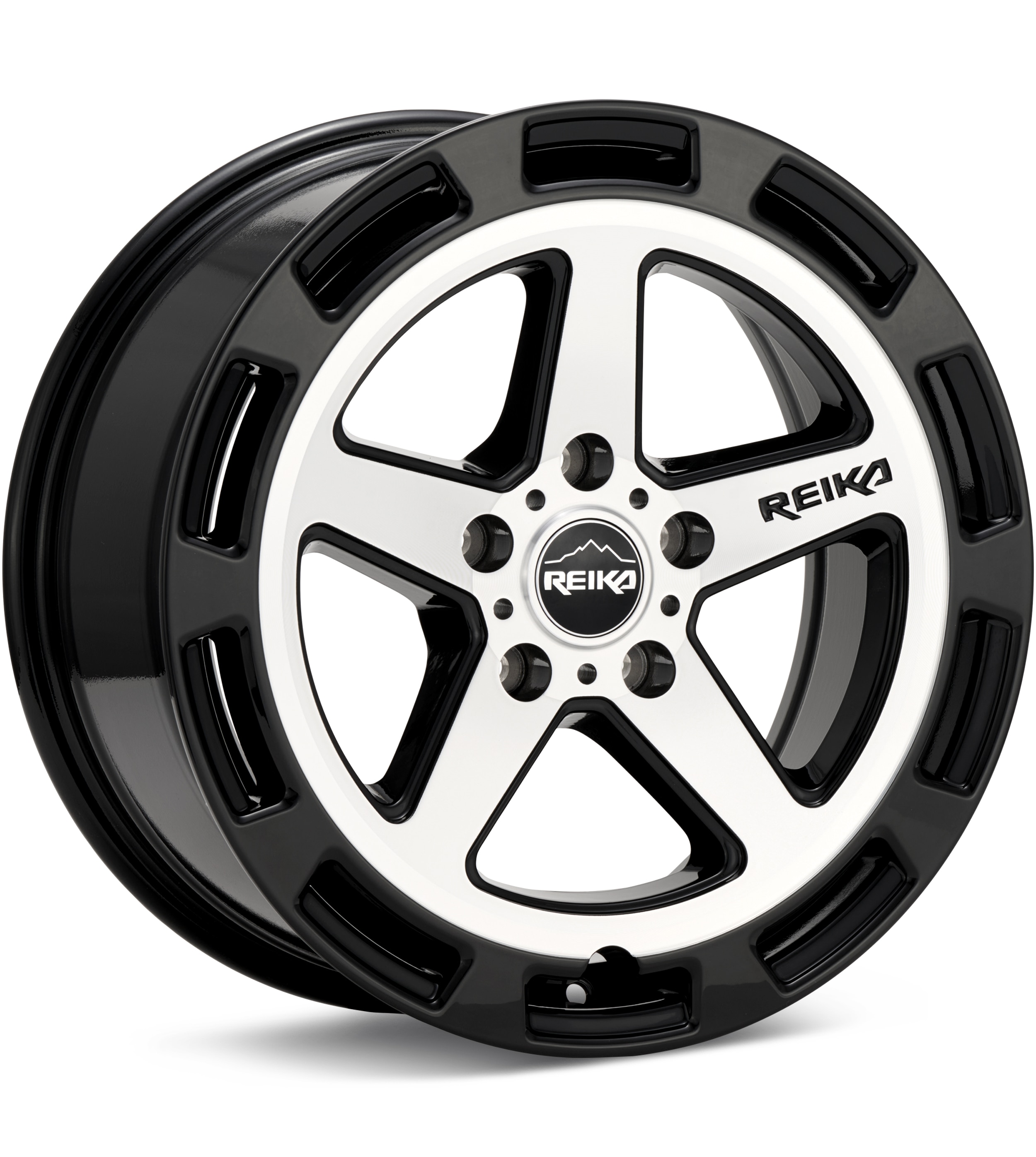 REIKA Wheels, REIKA Wheels R20 Teton Machined w/Gloss Black Accent Wheels 17 In 17x8 +38 R20780381207F