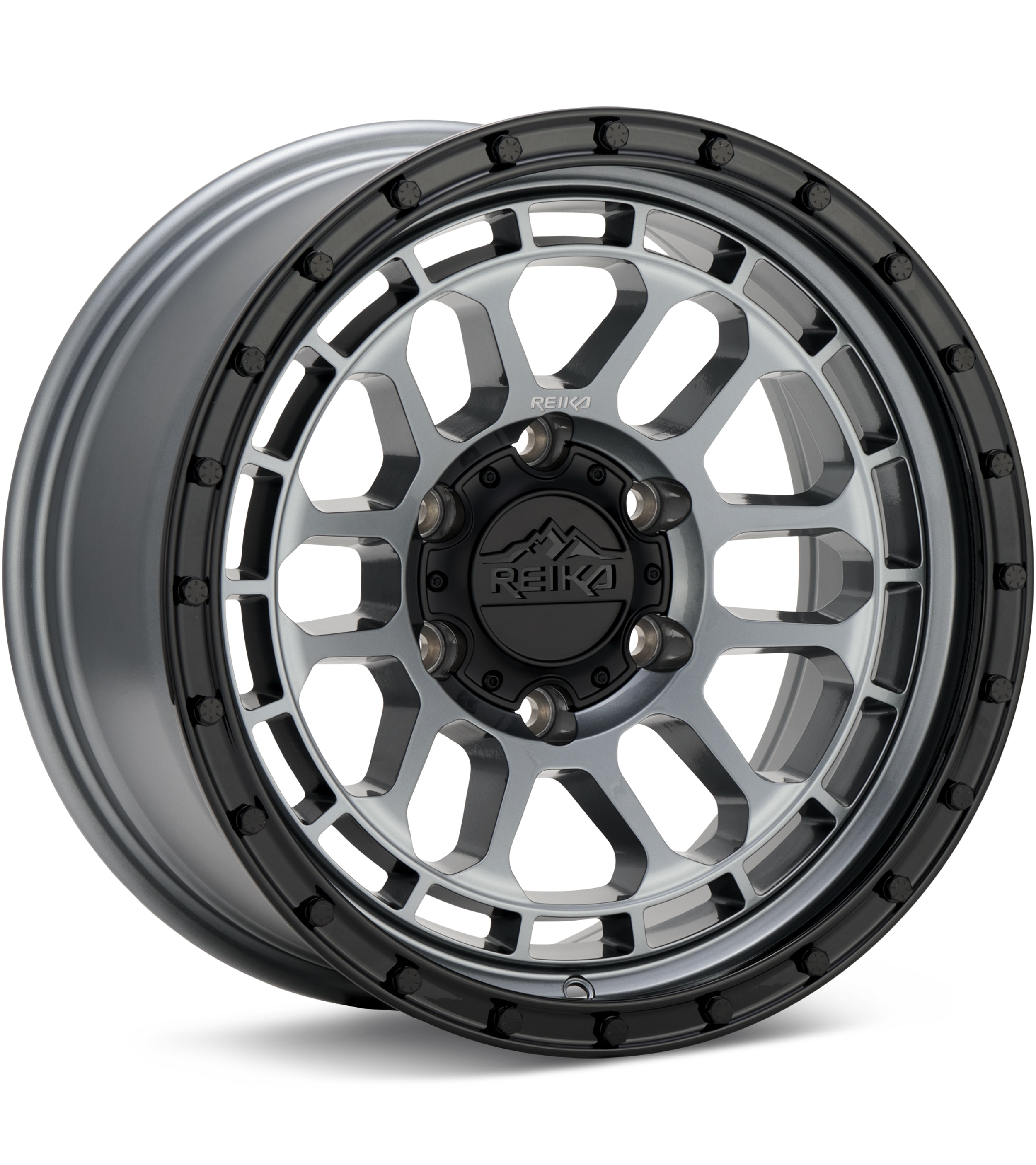 REIKA Wheels R35 Rambler Gloss Graphite w/Black Ring Wheels 17 In 17x9 -12 R35790125051F