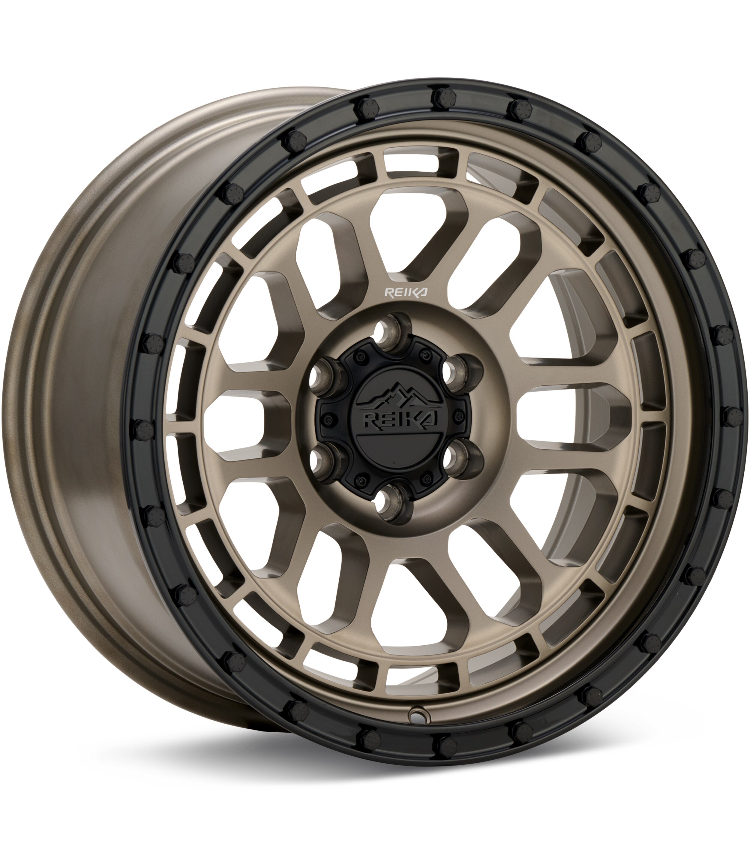 REIKA Wheels R35 Rambler Satin Bronze w/Black Ring Wheels 17 In 17x9 -12 R35790125052F
