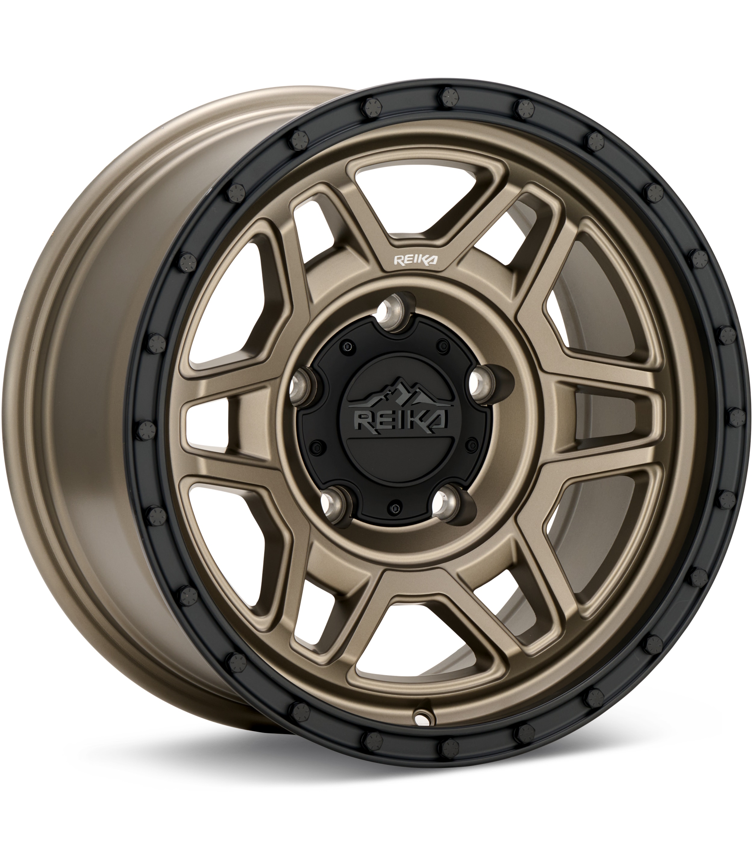 REIKA Wheels R40 Trooper Satin Bronze w/Black Ring Wheels 17 In 17x8.5 00 R40785005152F