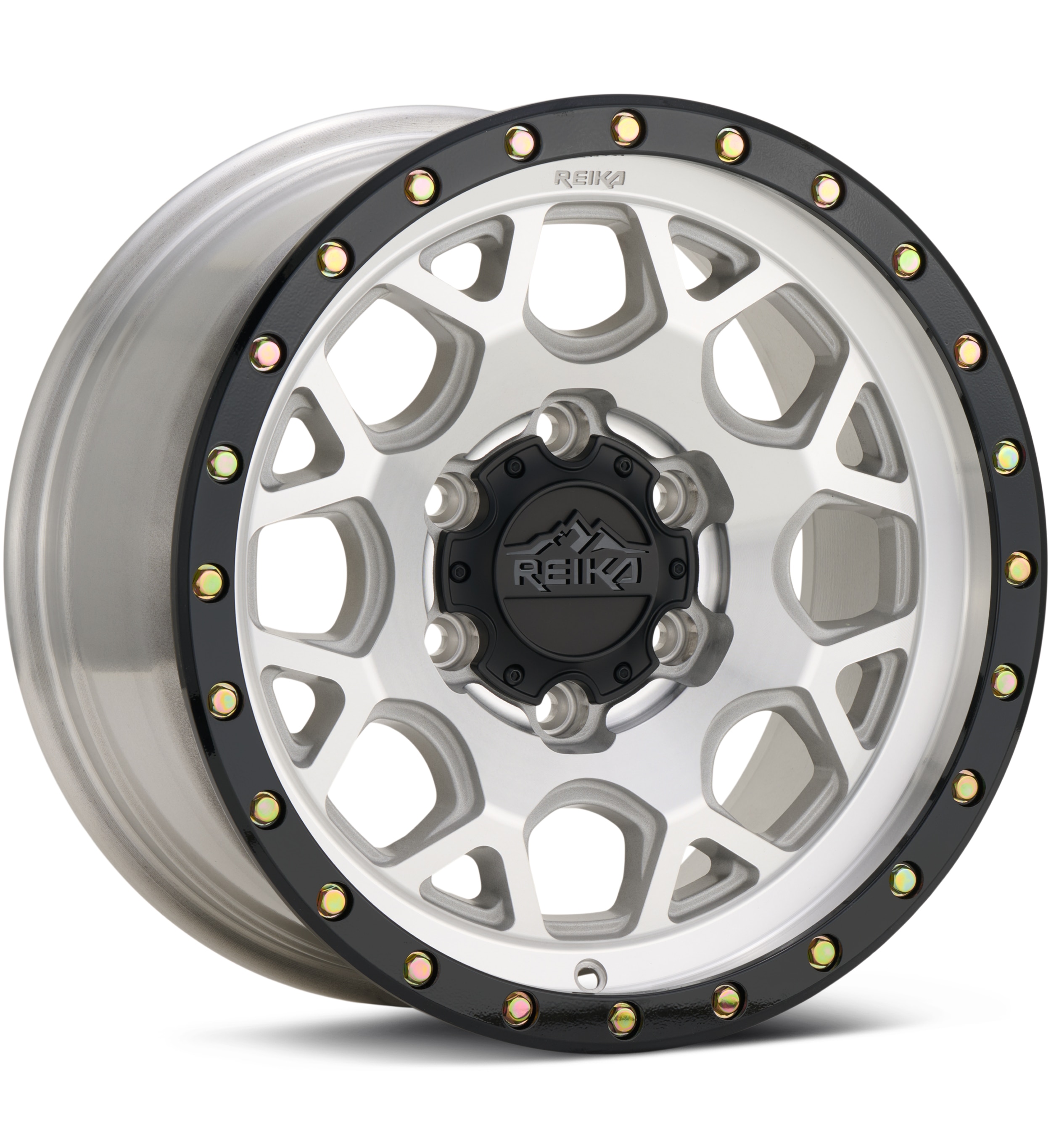 REIKA Wheels R45 Marauder Machined w/Gloss Black Ring Wheels 17 In 17x9 -12 R45790125055F