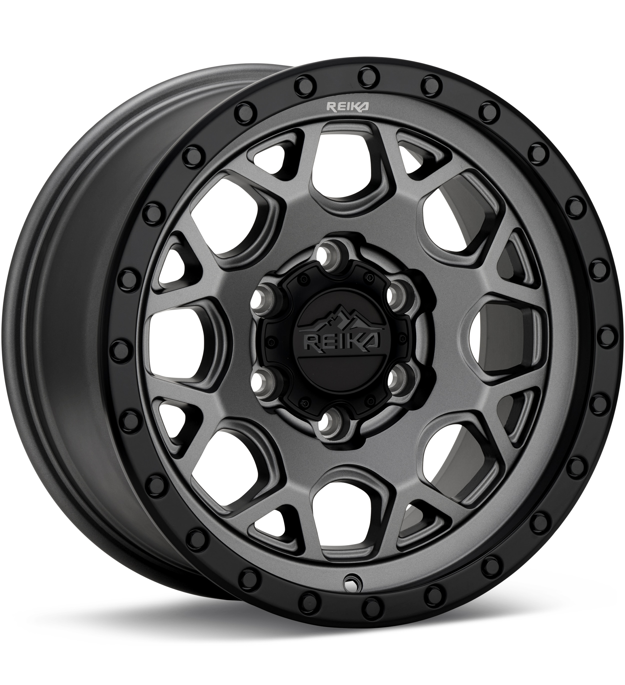 REIKA Wheels R45 Marauder Satin Gunmetal w/Sat Black Rng Wheels 17 In 17x9 -12 R45790126554F