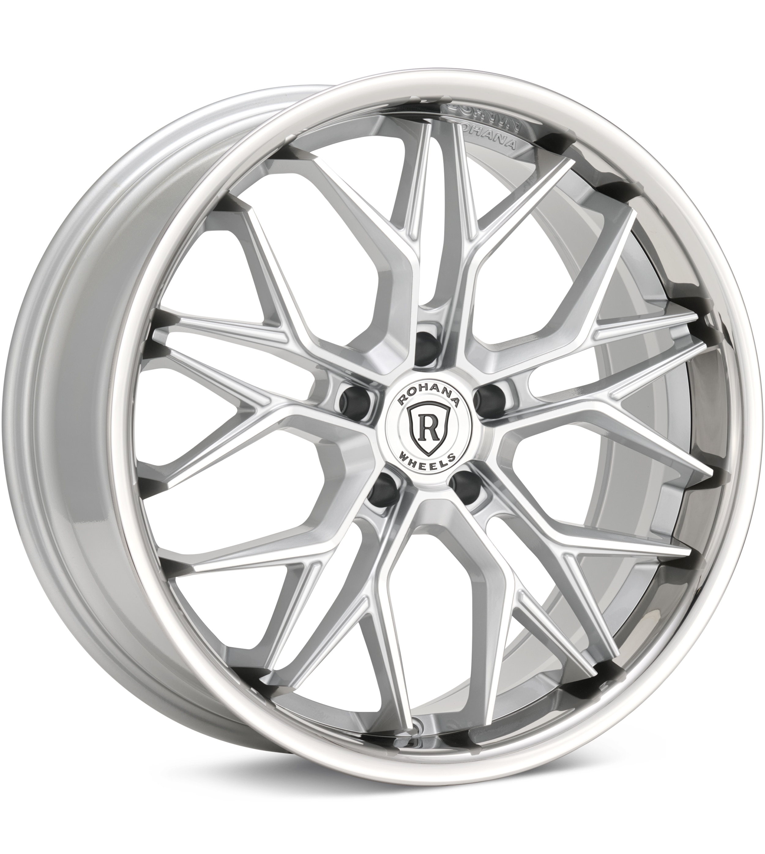 Rohana Wheels RFC3 Silver Machined w/SS Lip Wheels 20 In 20x9 +35 RFC32095112MS35