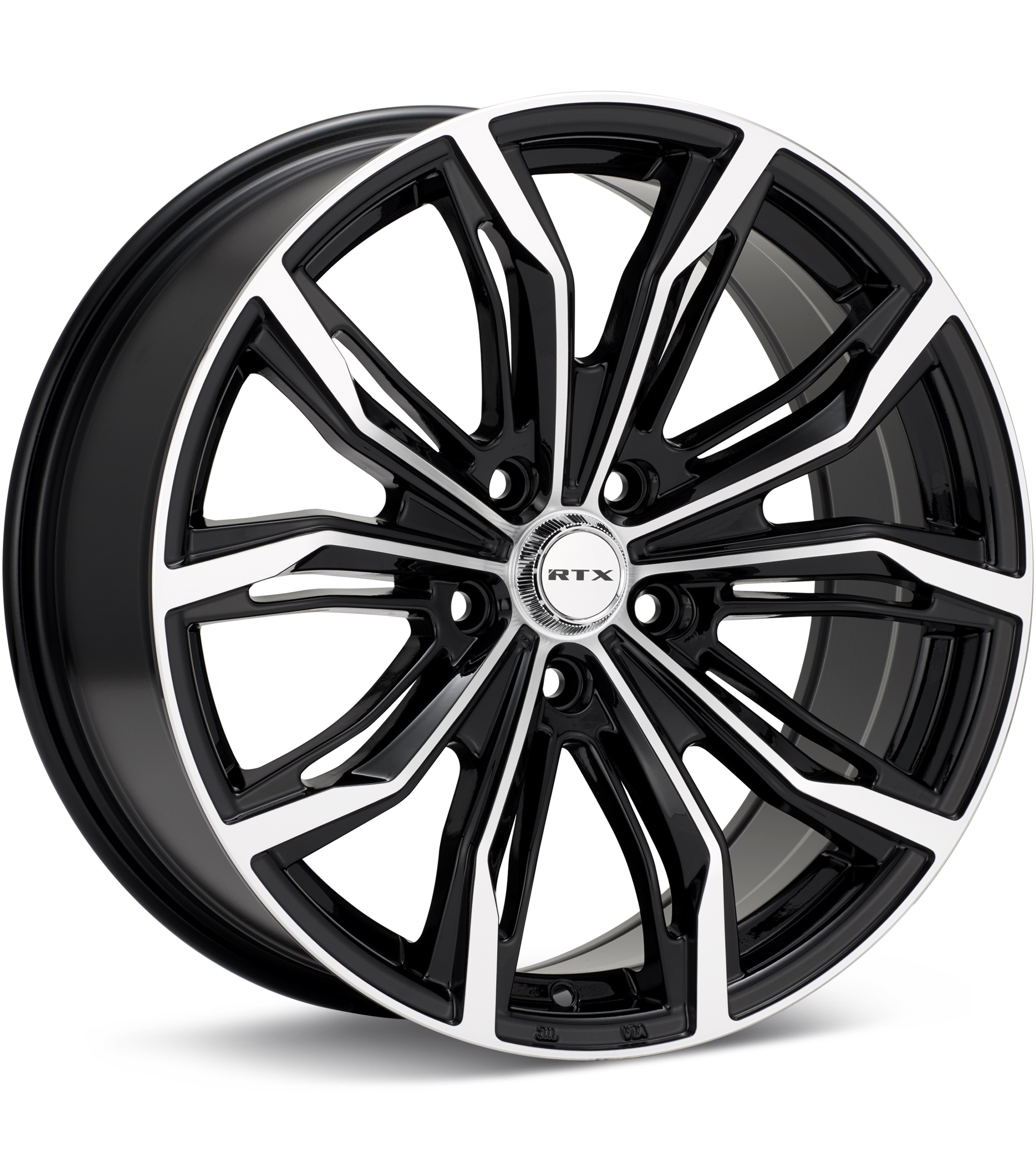 RTX Wheels Black Widow Machined w/Gloss Black Accent Wheels 17 In 17x7.5 +42