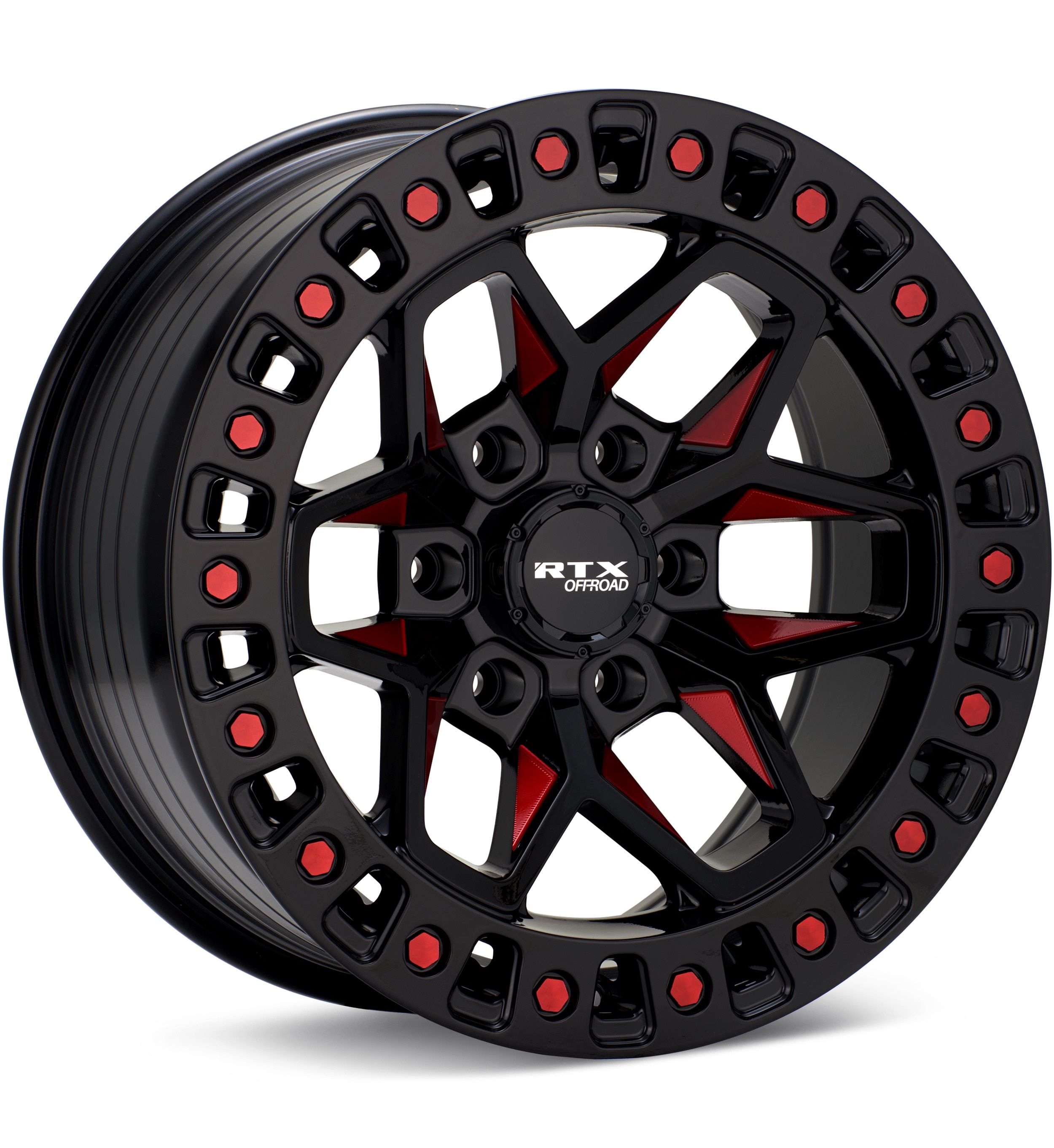 RTX Wheels Zion Gloss Black w/Red Accent Wheels 17 In 17x9 -15