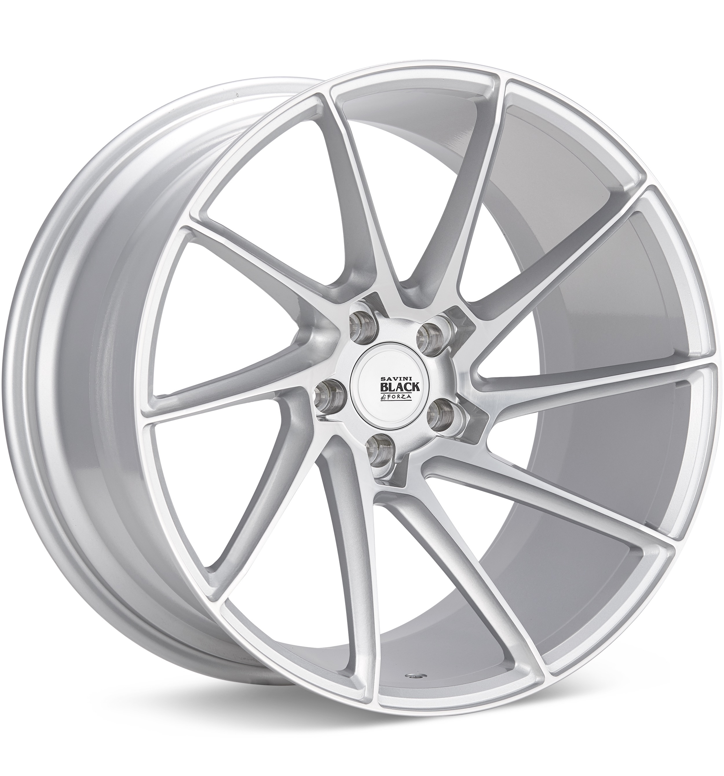 Savini Black di Forza BM15 Right Silver Machined w/Clearcoat Wheels 19 In 19x9.5 +45