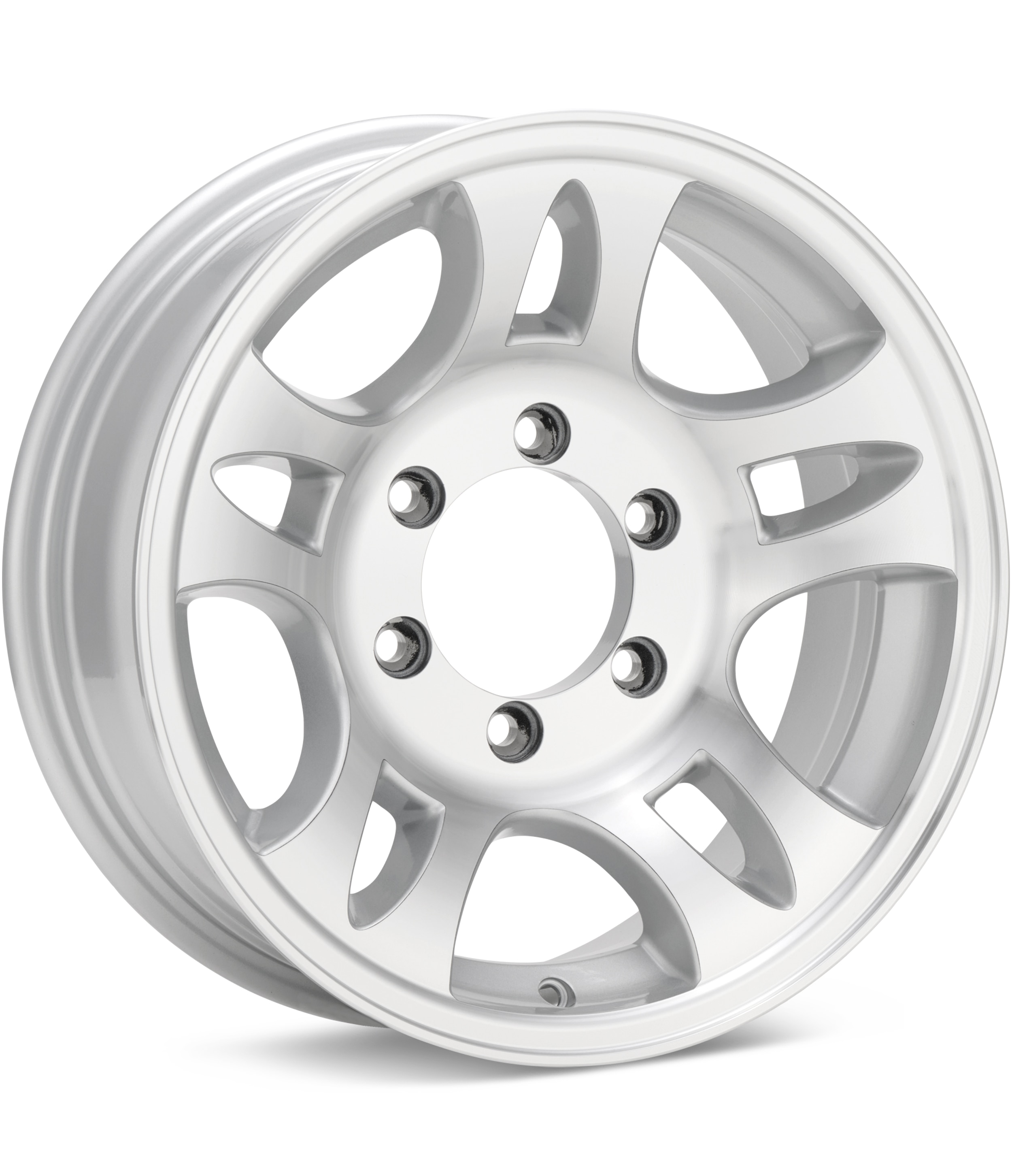 SenDel Towable T03 Silver Machined w/Clearcoat Wheels 16 In 16x6 00 T03-66655T-1+