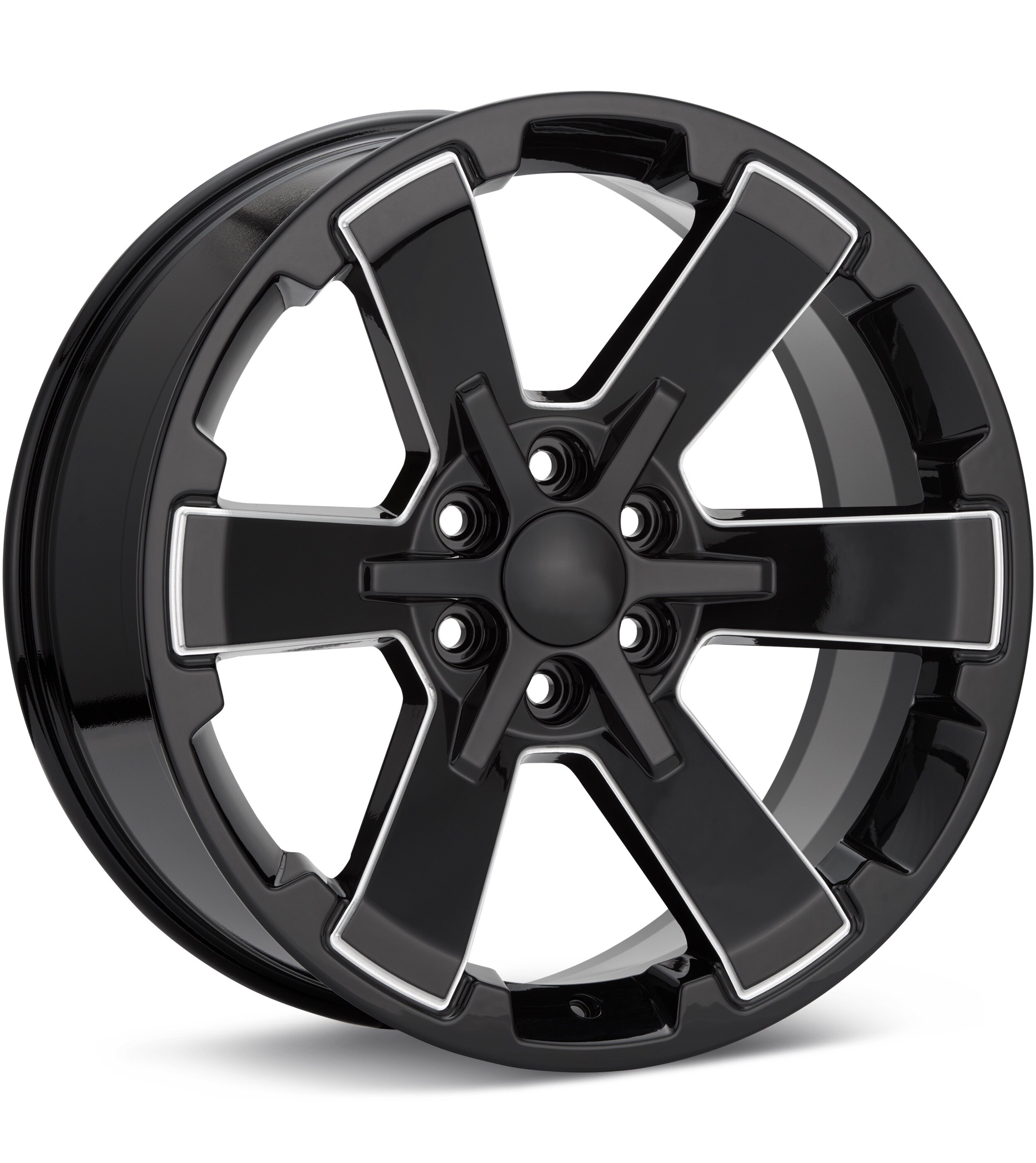Sport Muscle SM45 Gloss Black w/Milled Accent Wheels 22 In 22x9 +24
