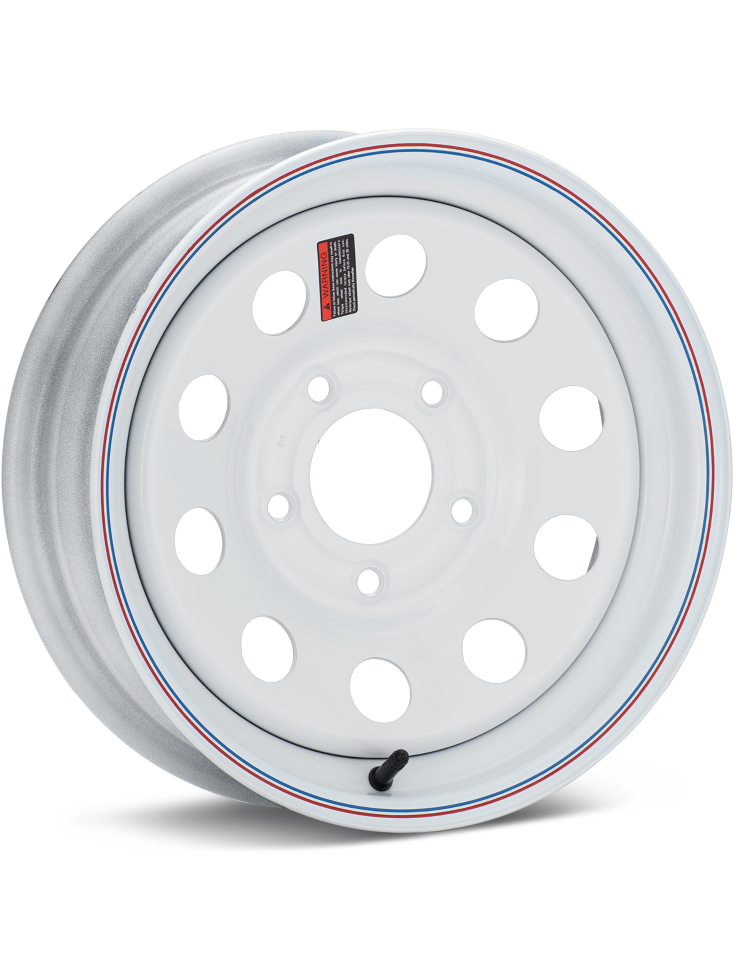 Taskmaster Trailer Trailer 15 5-Lug Gloss White w/Stripes Wheels 15 In 15x5 00 MX550545WM1BX