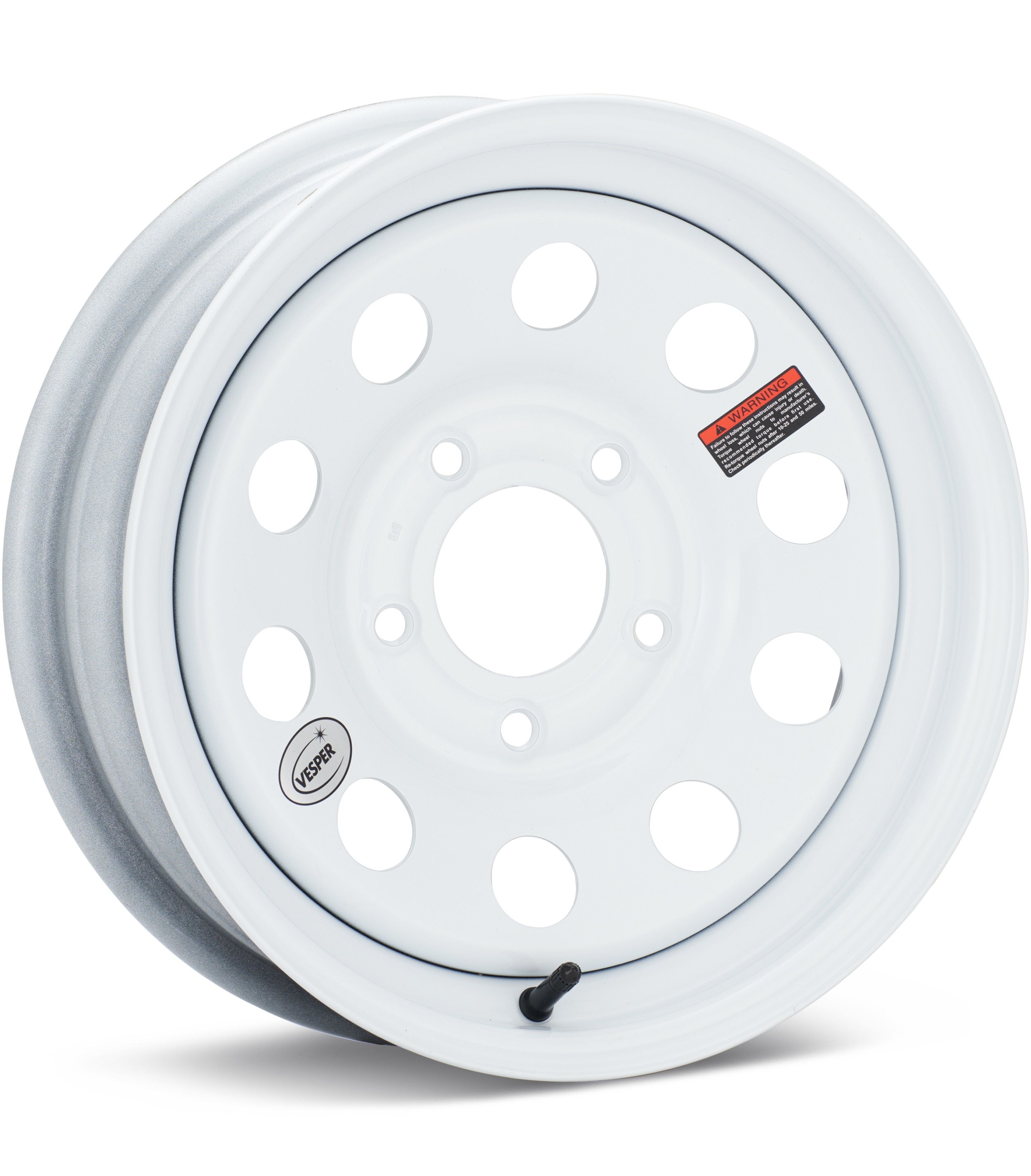 Taskmaster Trailer Vesper 15 5-Lug Gloss White Wheels 15 In 15x5 00