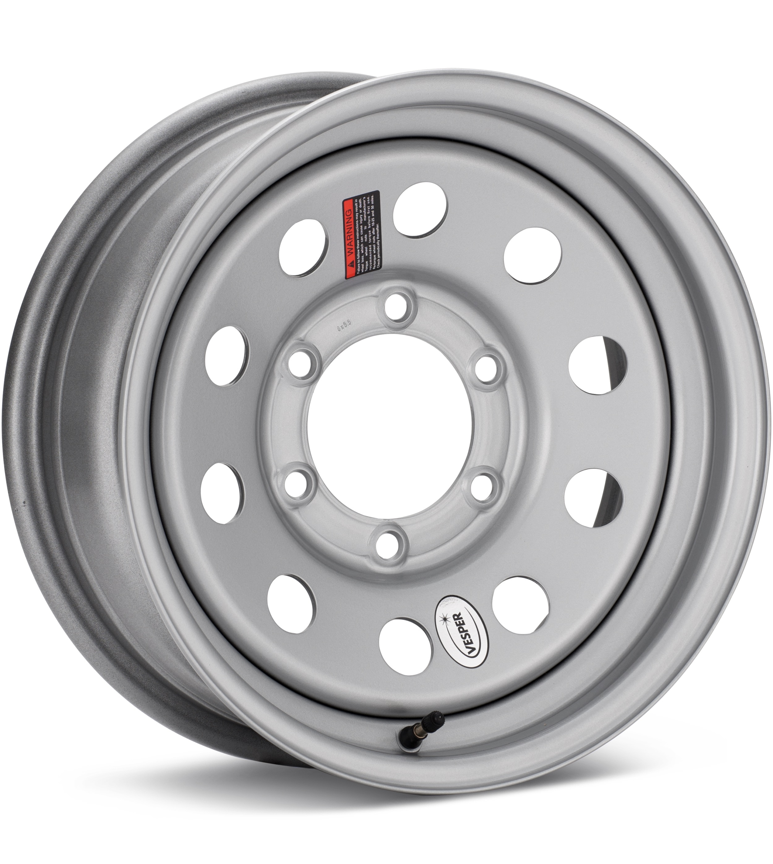 Taskmaster Trailer Vesper 15 6-Lug Gloss Silver Wheels 15 In 15x6 00