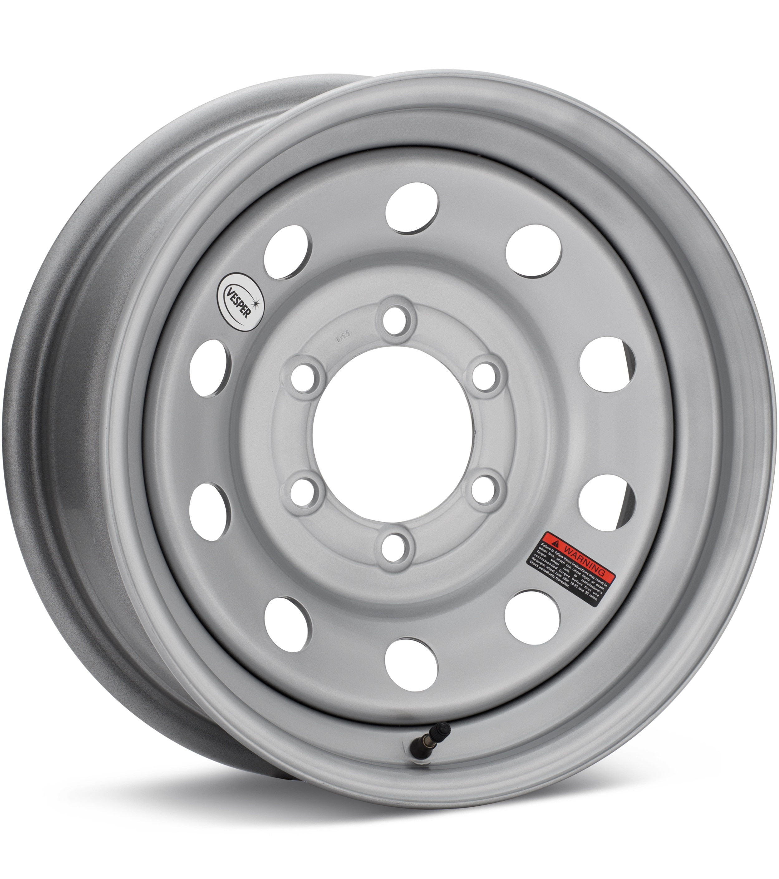 Taskmaster Trailer Vesper 16 6-Lug Gloss Silver Wheels 16 In 16x6 00