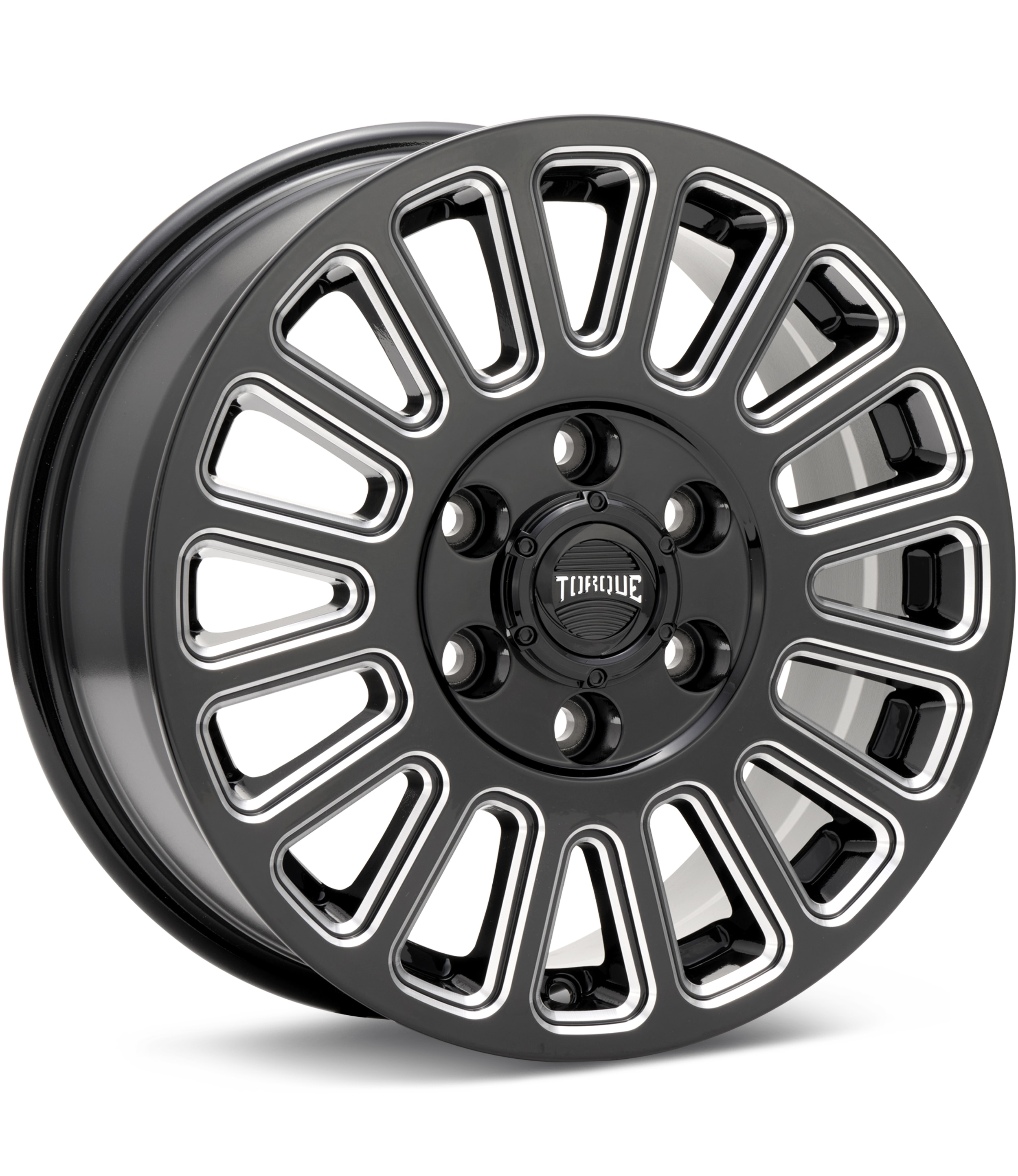 Torque Wheels Trek Van Gloss Black w/Milled Accent Wheels 16 In 16x6 +50