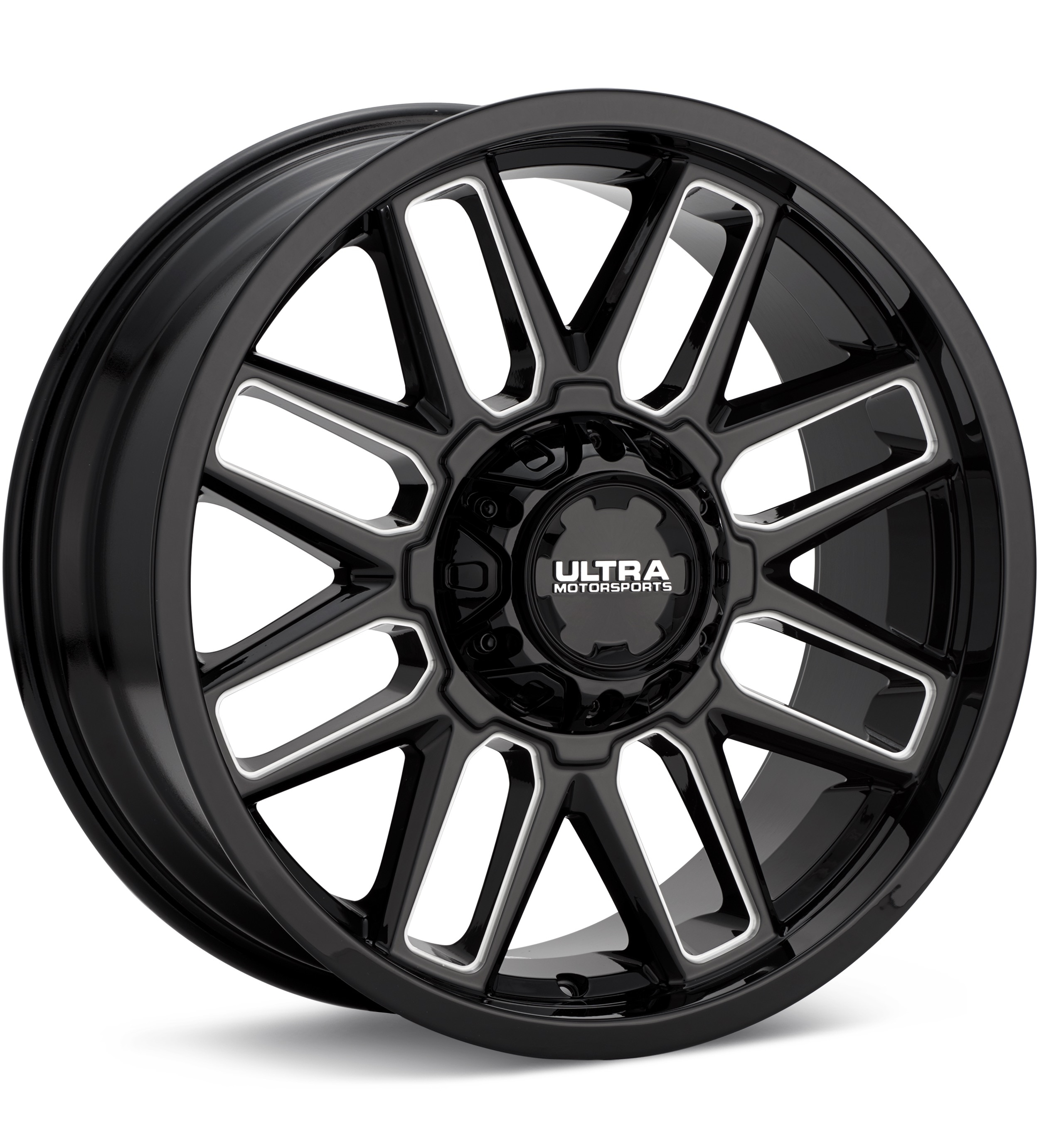 Ultra Butcher Gloss Black w/Milled Accent Wheels 18 In 18x9 +12