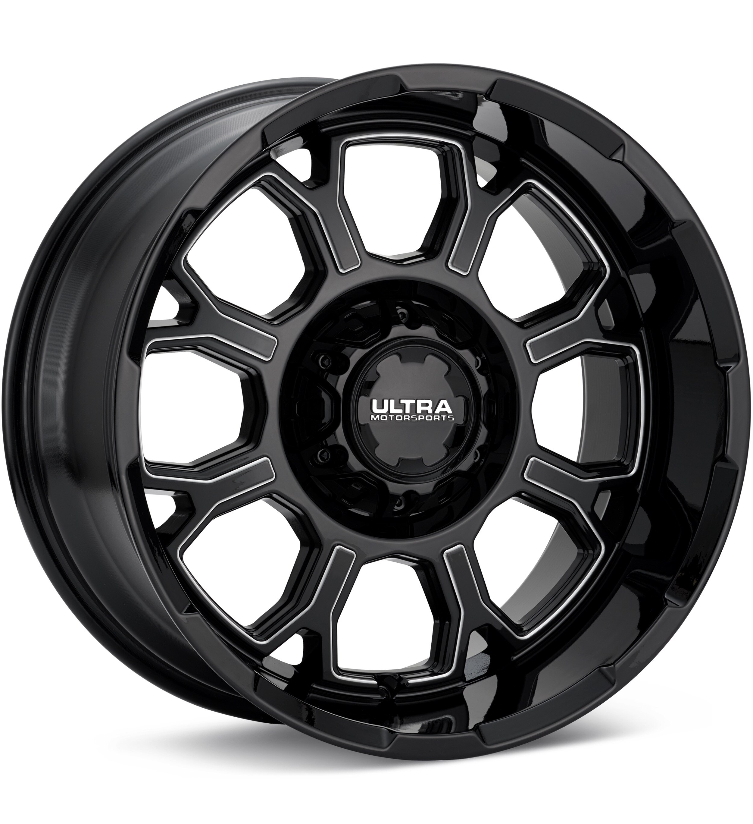 Ultra Commander Gloss Black w/Milled Accent Wheels 20 In 20x10 -19