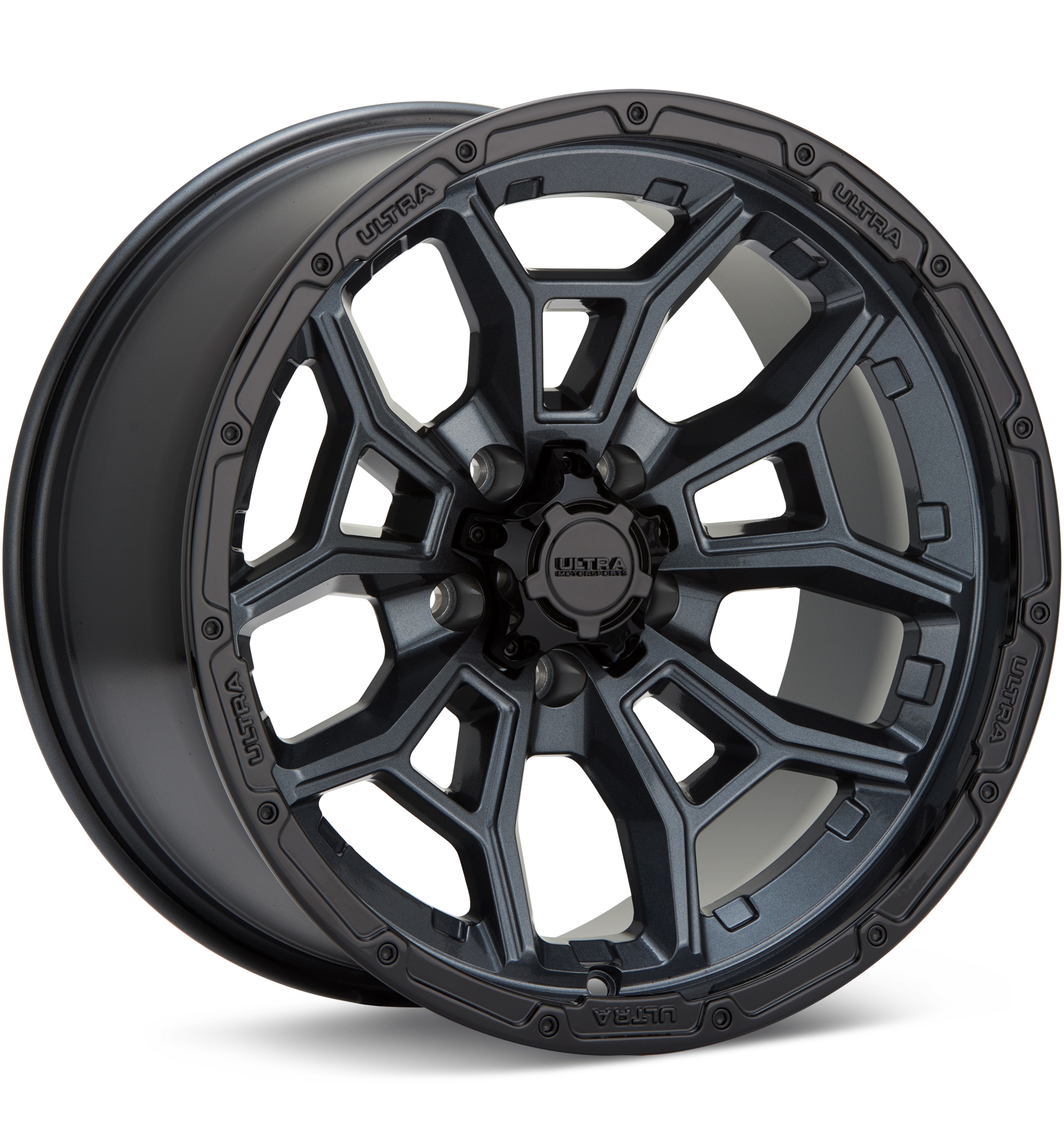 Ultra Warmonger 5 Anthracite w/Gloss Black Lip Wheels 17 In 17x9 -12