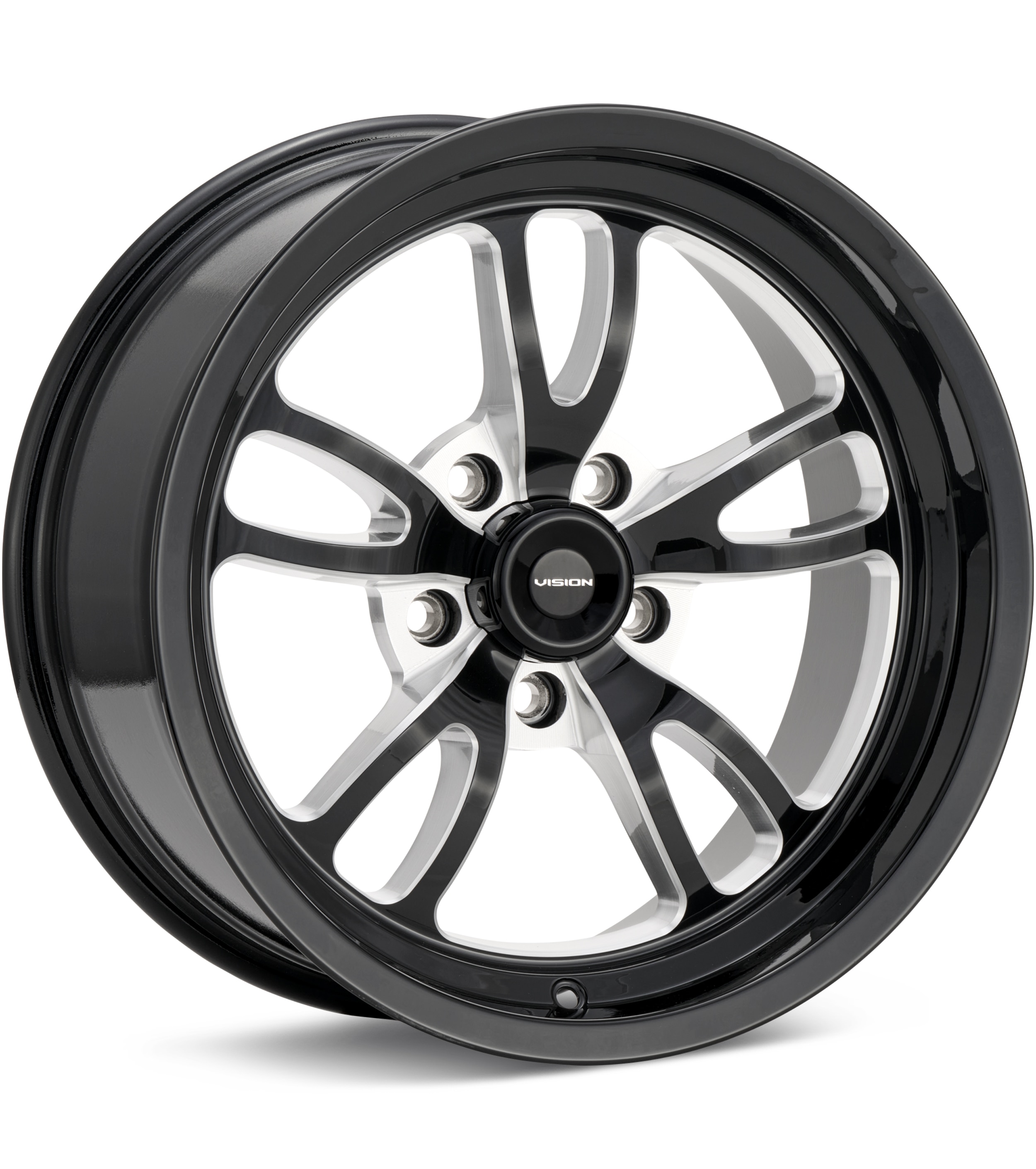 Vision Wheel Patriot Gloss Black w/Milled Accent Wheels 15 In 15x8 0 149-5861B0