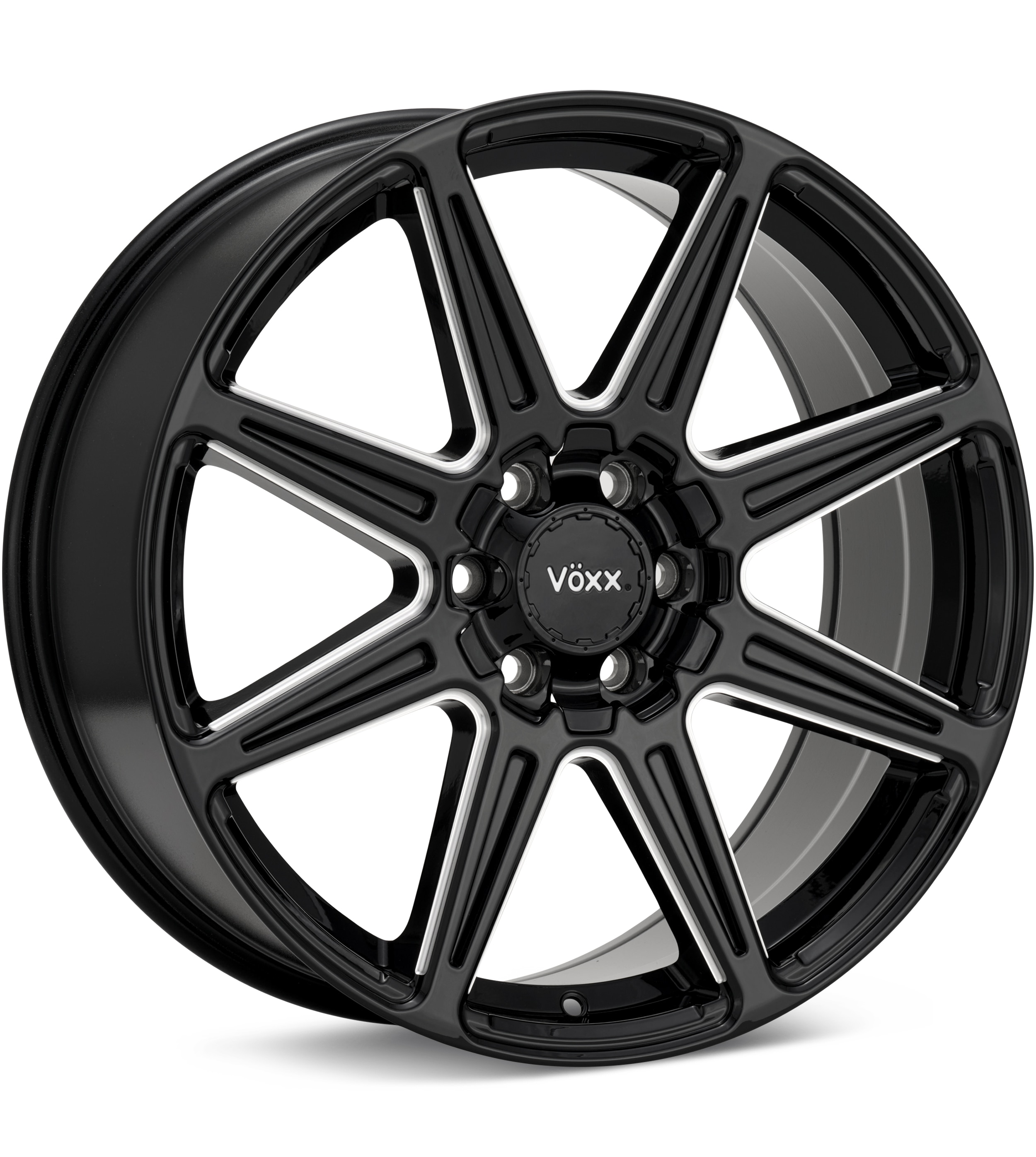 Voxx Road Wheels Rocca Gloss Black w/Milled Accent Wheels 20 In 20x8.5 +45 ROC285-6004-45GBM