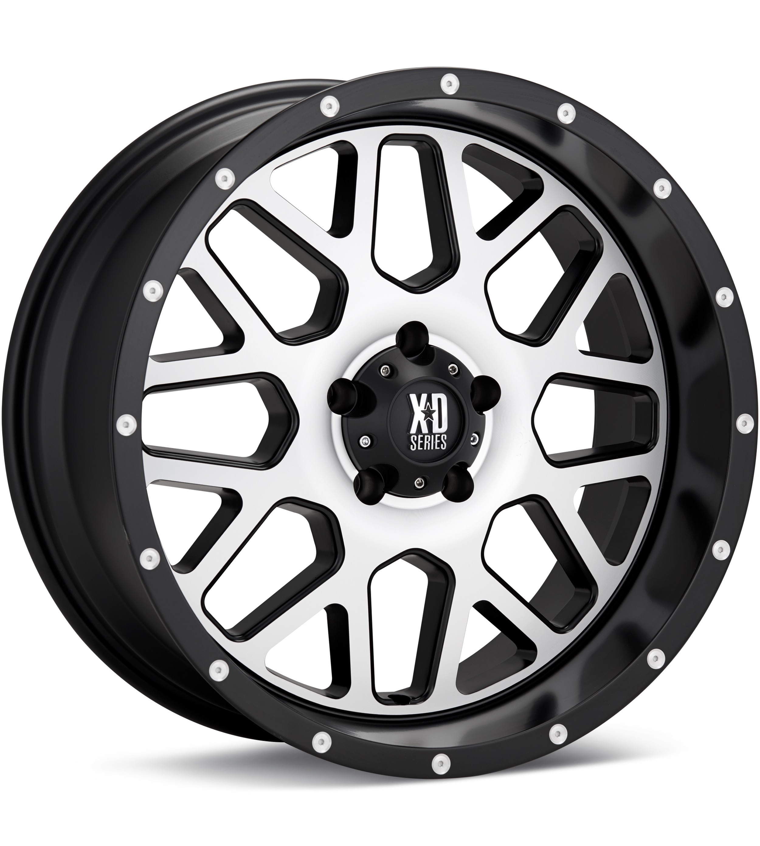 XD Wheels XD820 Grenade Machined w/Black Accent Wheels 22 In 22x10 -24