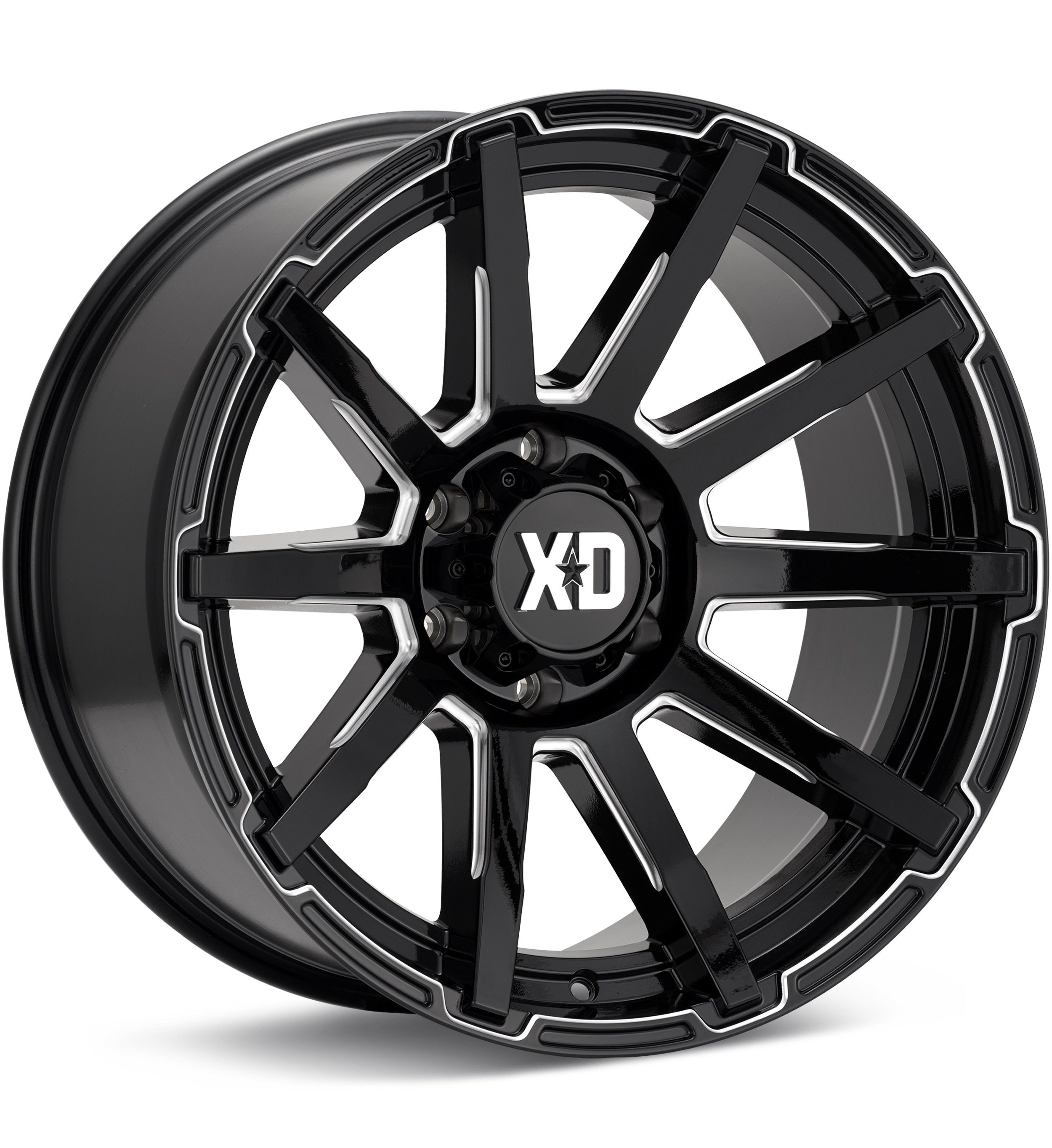 XD Wheels XD847 Outbreak Gloss Black w/Milled Accent Wheels 20 In 20x9 +18