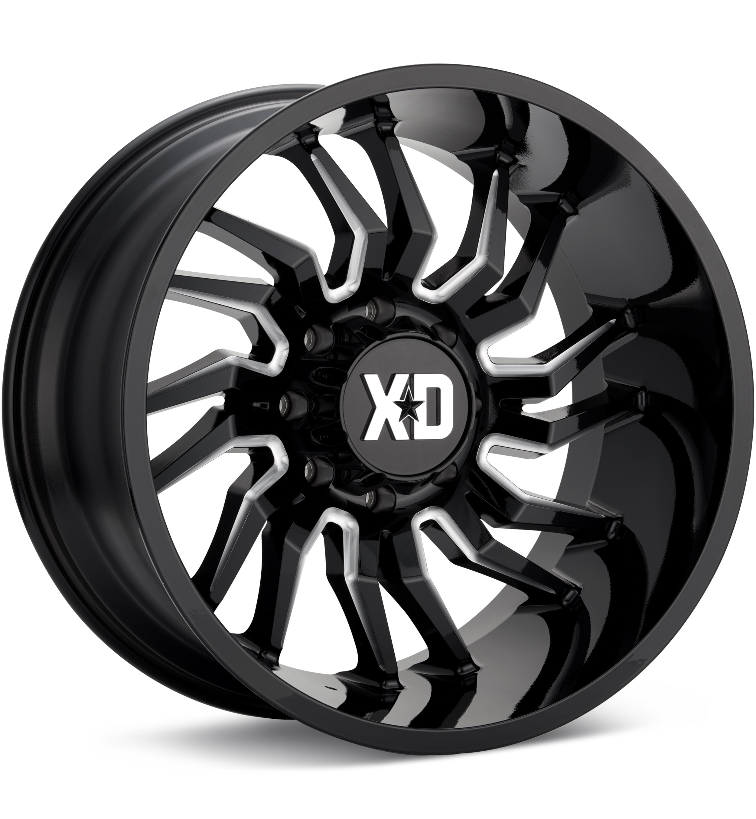 XD Wheels XD858 Tension Gloss Black w/Milled Accent Wheels 20 In 20x10 -18