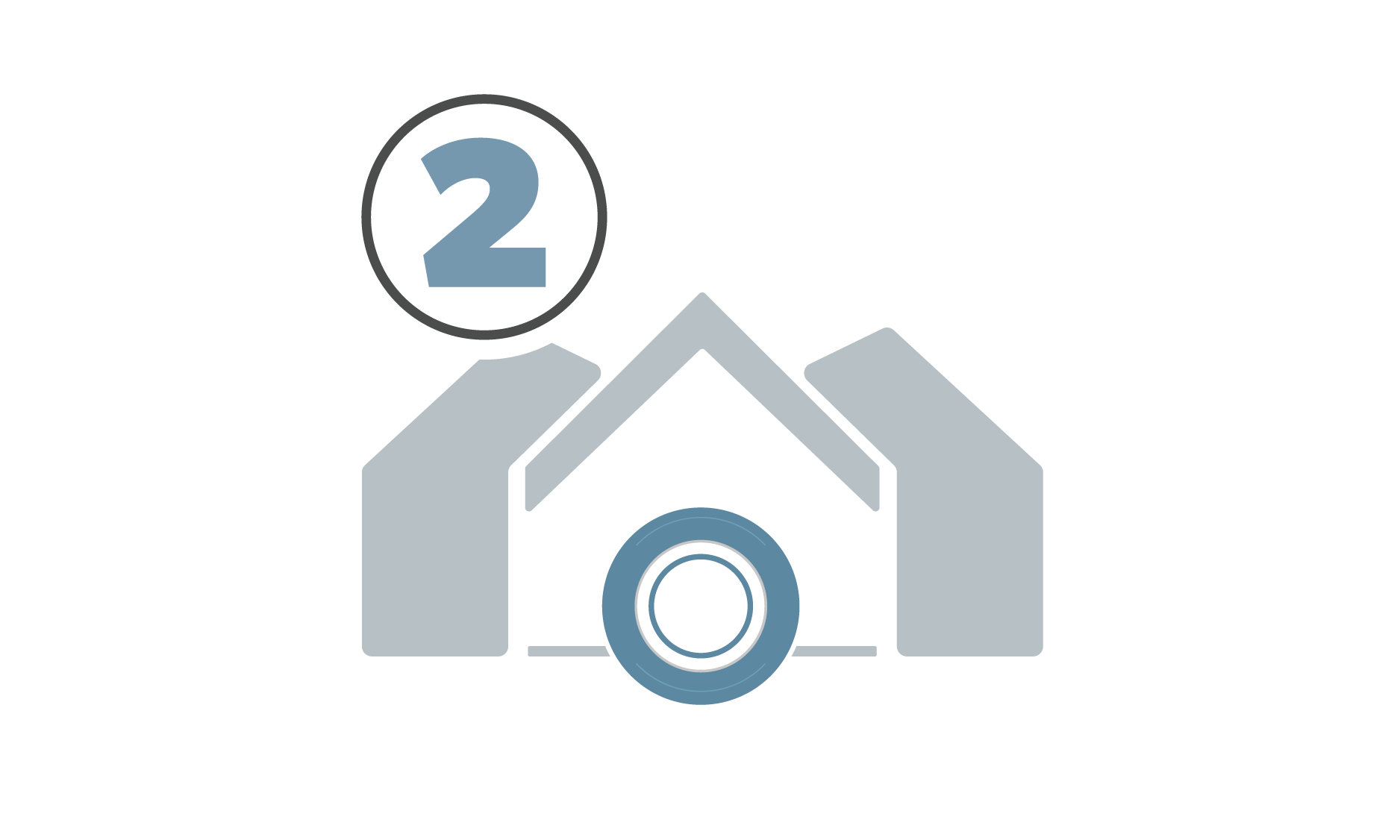 Step 2: Deliver—illustration of a tire arriving at home with a number two icon