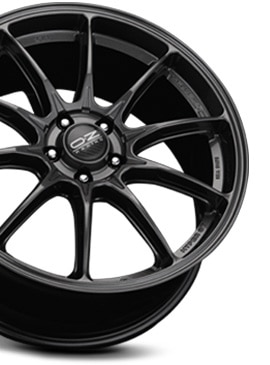 Gloss black OZ Racing Hyper GT wheel with a multi-spoke design.