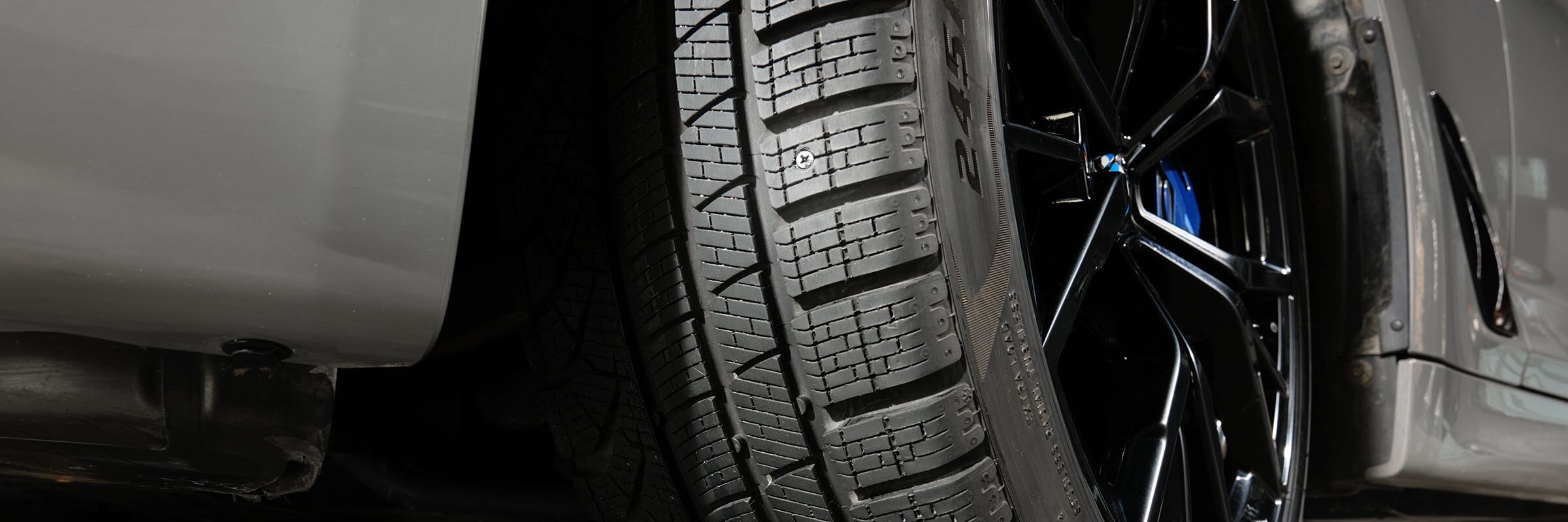 Close Up of Nail in Pirelli P Zero Winter Run-Flat Tire