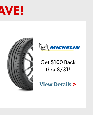 Get a $100 Michein Prepaid Mastercard When You Buy 4 Michelin Pilot Sport 4S Tires