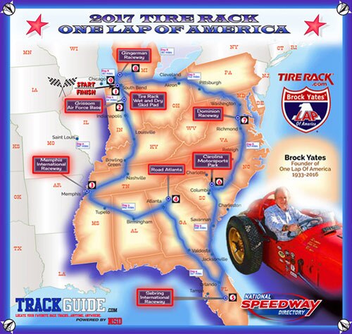 2017 Tire Rack One Lap of America Map